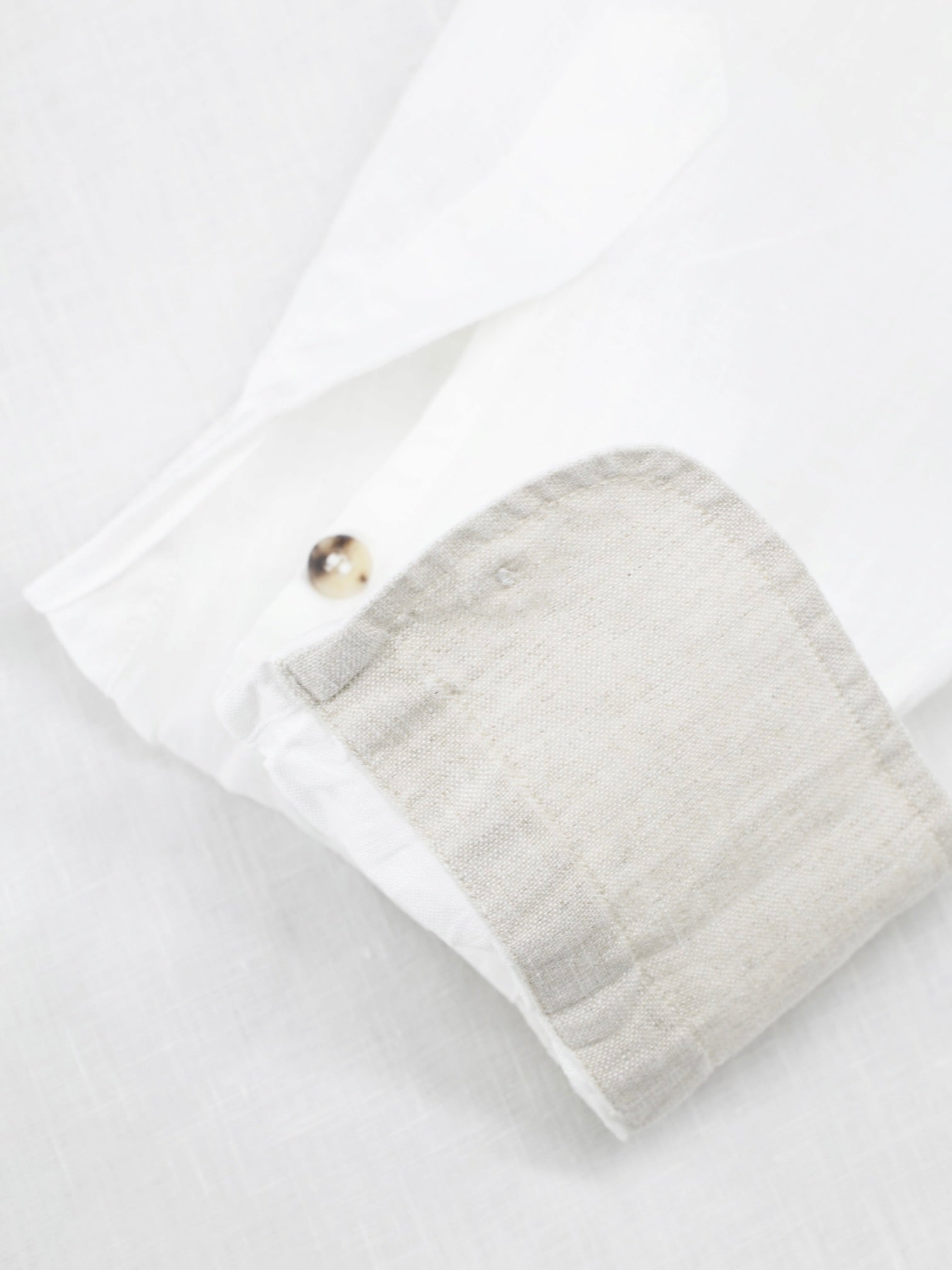 Loro Piana White Pure Linen Pop-Over André Shirt