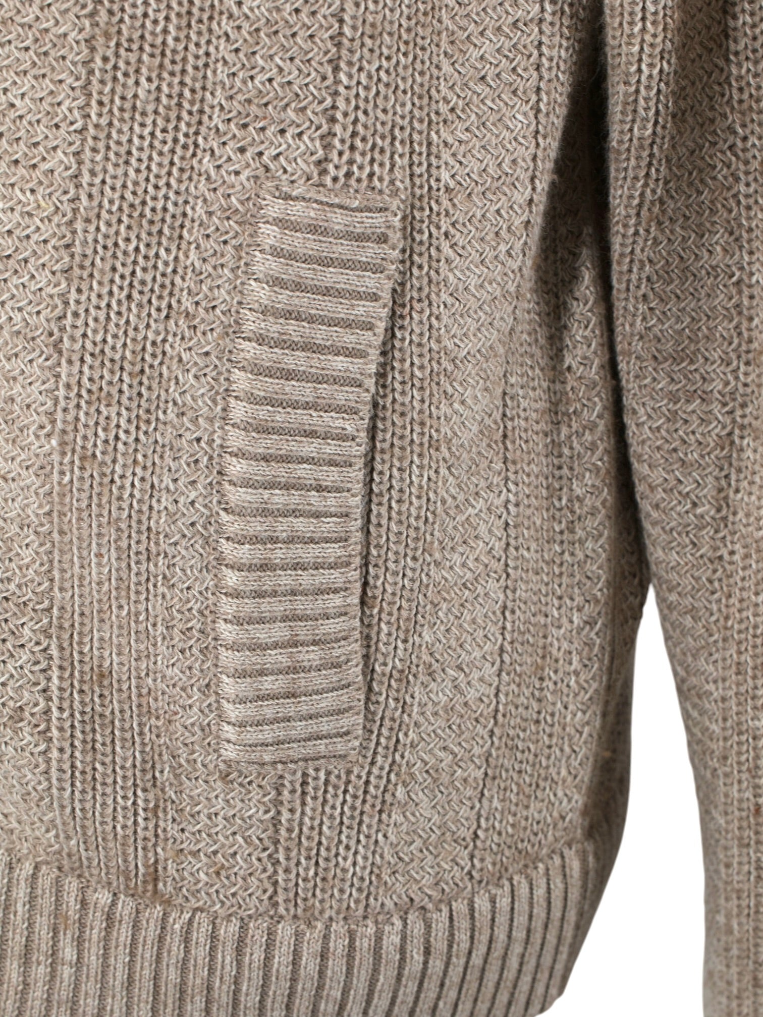 Maurizio Baldassari Taupe Acrylic, Linen, Wool & Cashmere Stripe-Pattern Cardigan