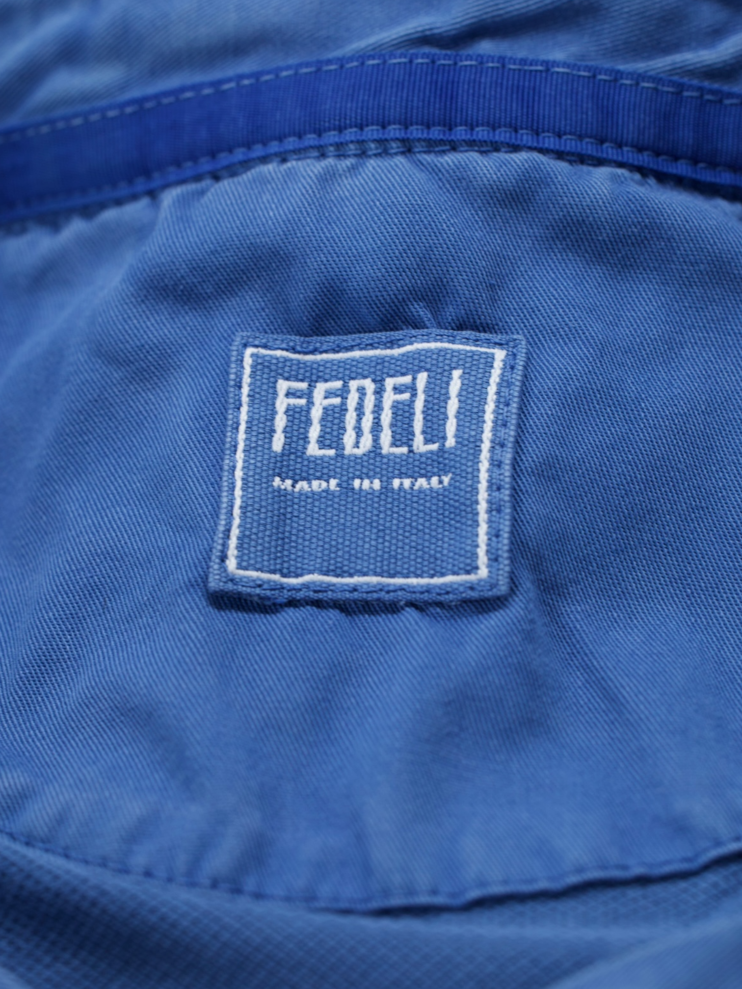 Fedeli Blue Piqué-Knitted Cotton Summer Polo