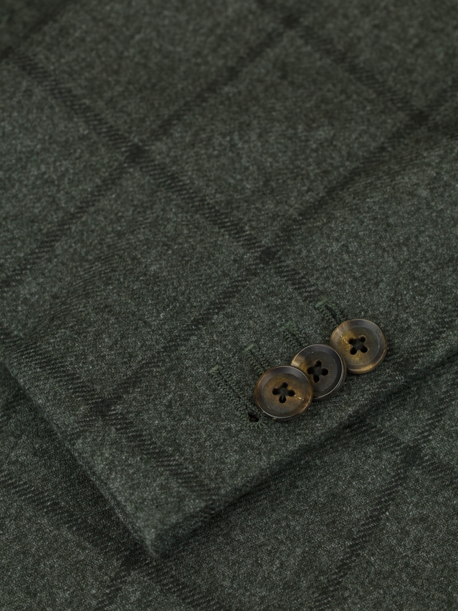 Caruso Sage Green Wool, Cotton & Cashmere Windowpane Aida Jacket