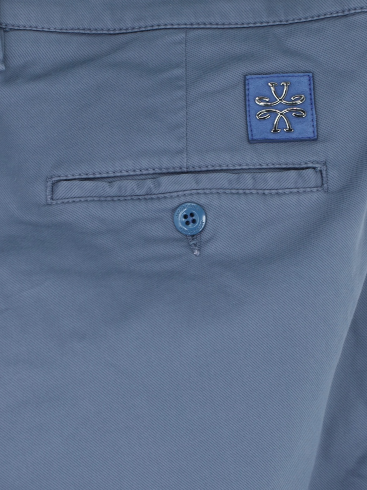 Jacob Cohen Steel Blue Cotton, Lyocell & Stretch Bobby 5-Pocket Chino