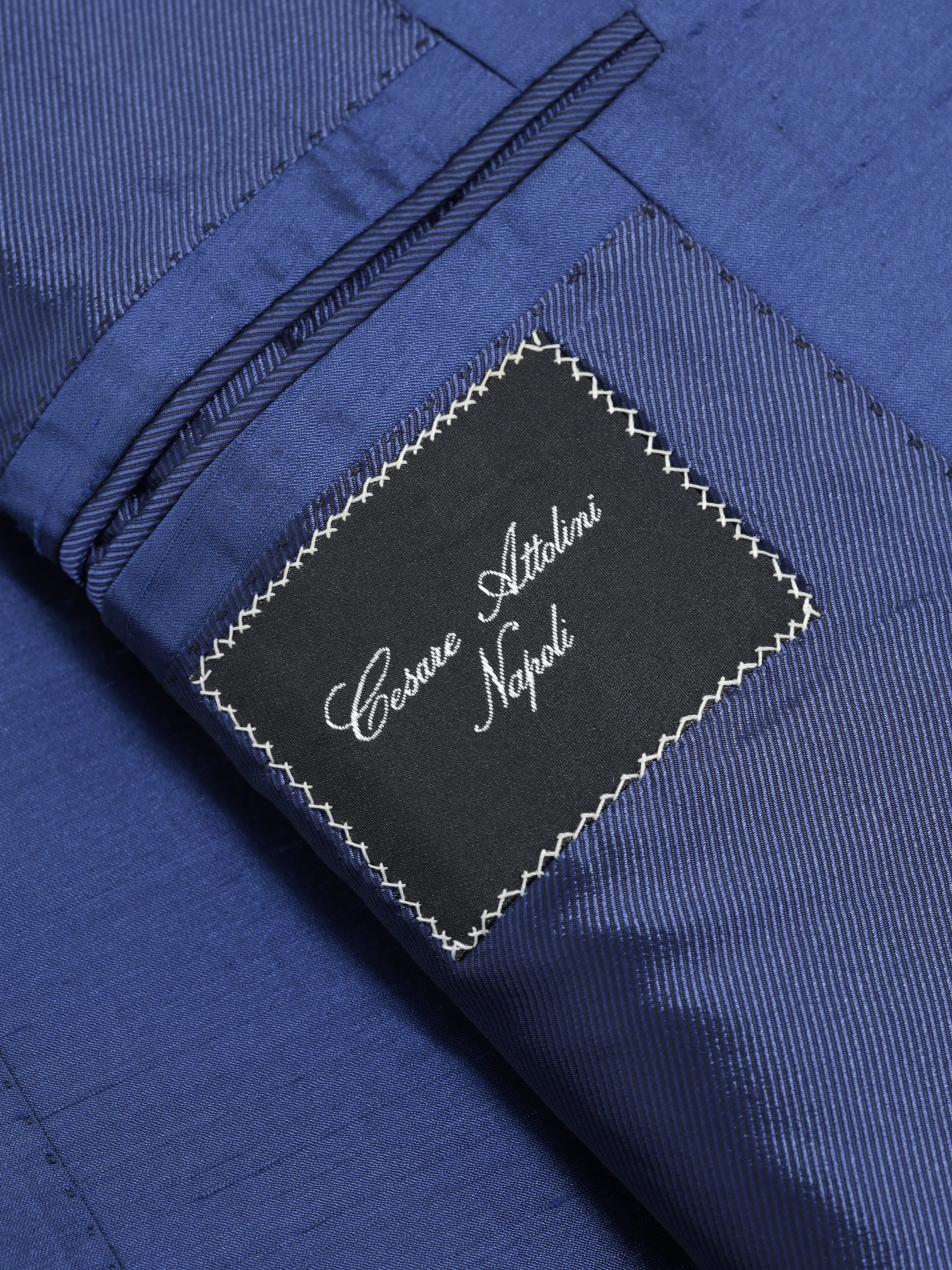 Cesare Attolini Azure Blue Dupioni Shantung-Silk Neapolitan Jacket