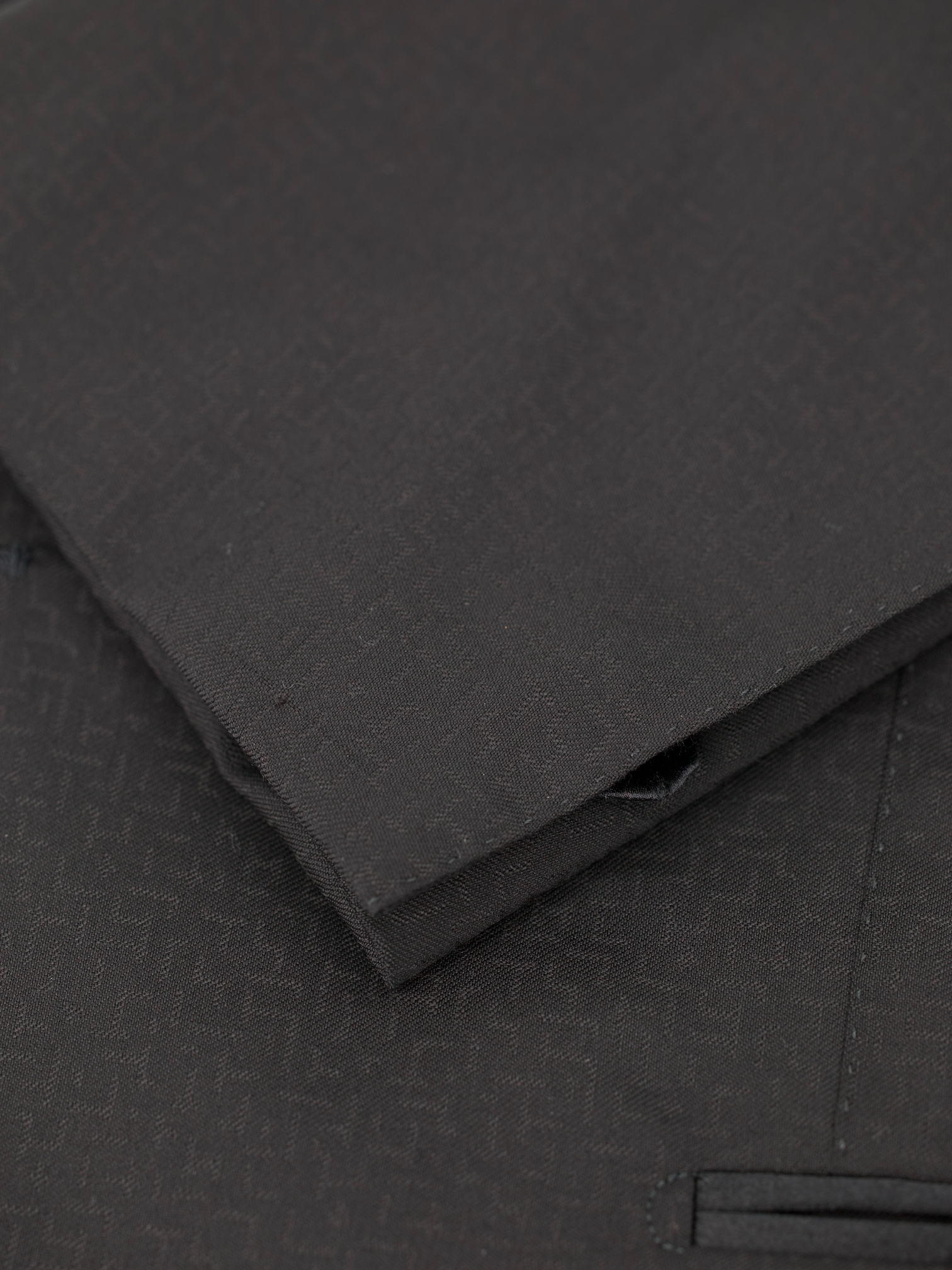 Ermenegildo Zegna Couture Black Wool Shadow-Pattern Tuxedo