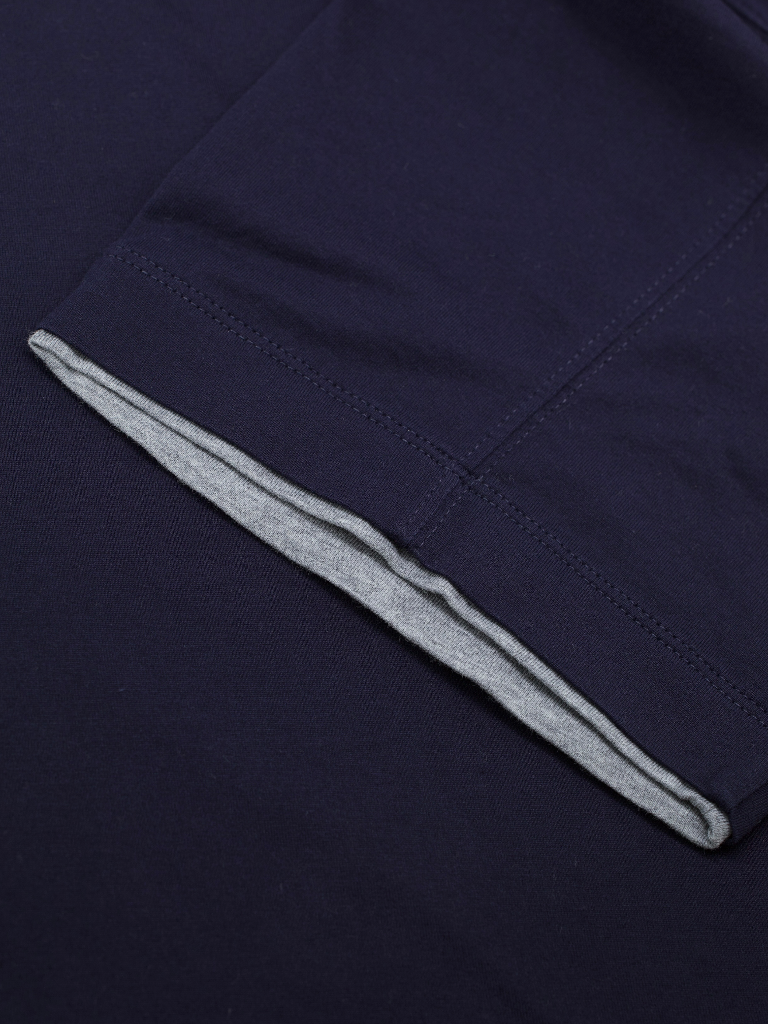 Brunello Cucinelli Navy & Light Grey Cotton Faux-Layering T-Shirt