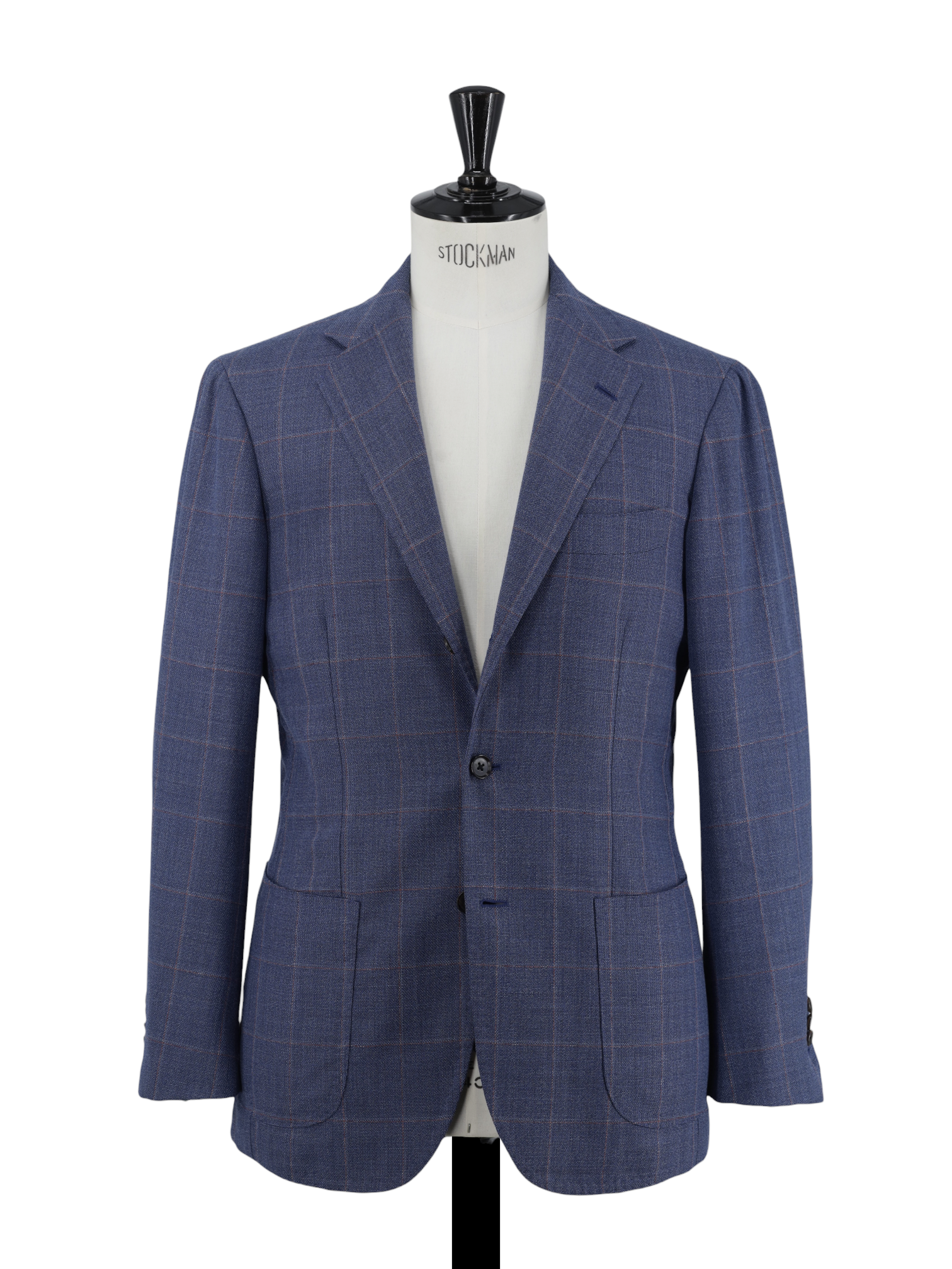 Ring Jacket Blue & Red Wool Basket-Weave 