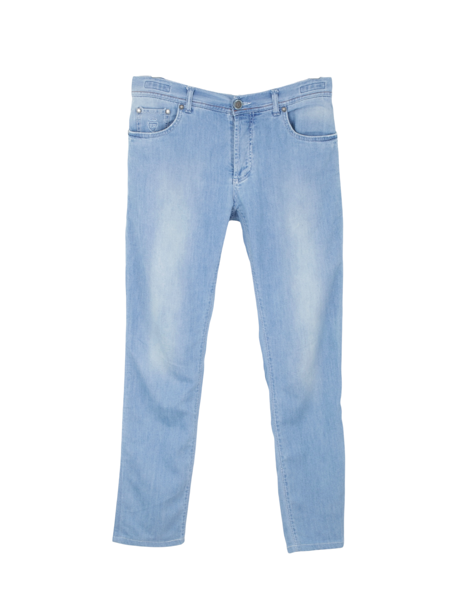 Richard J. Brown Light Blue Cotton, Linen & Lyocell "Tokyo-S" Jeans