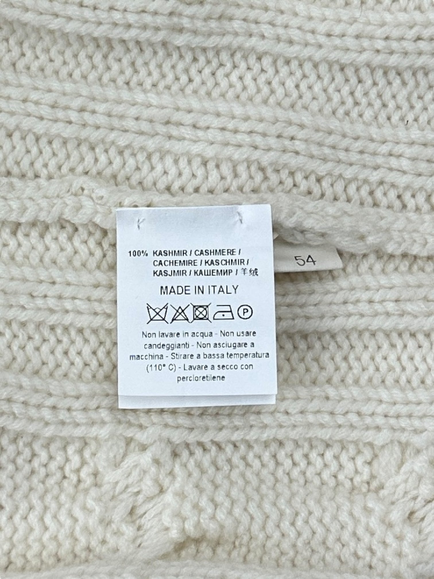 Cesare Attolini Offwhite Cashmere Cable Cardigan
