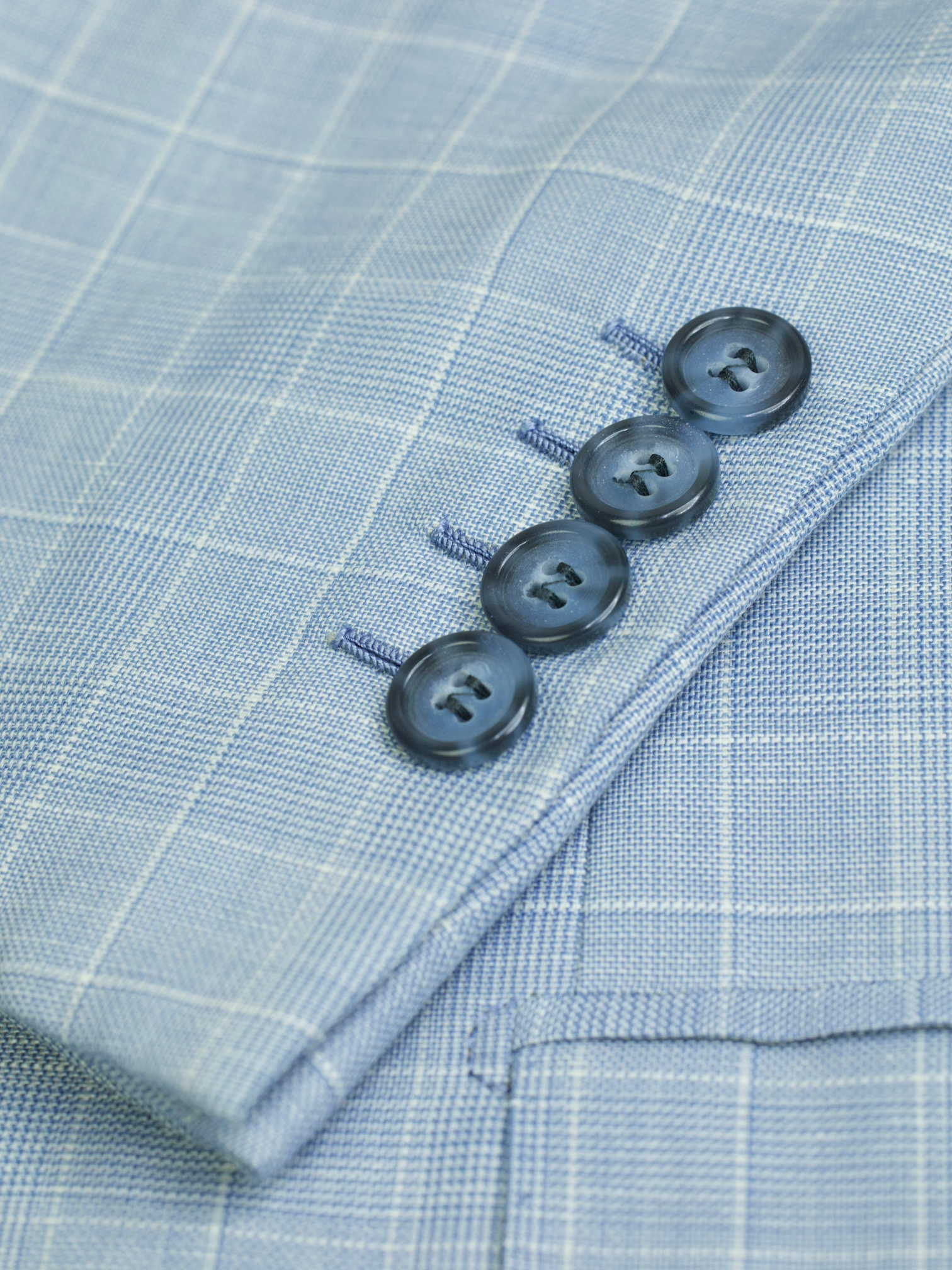 Brioni Ice Blue Wool & Linen Prince of Wales Colosseo Jacket