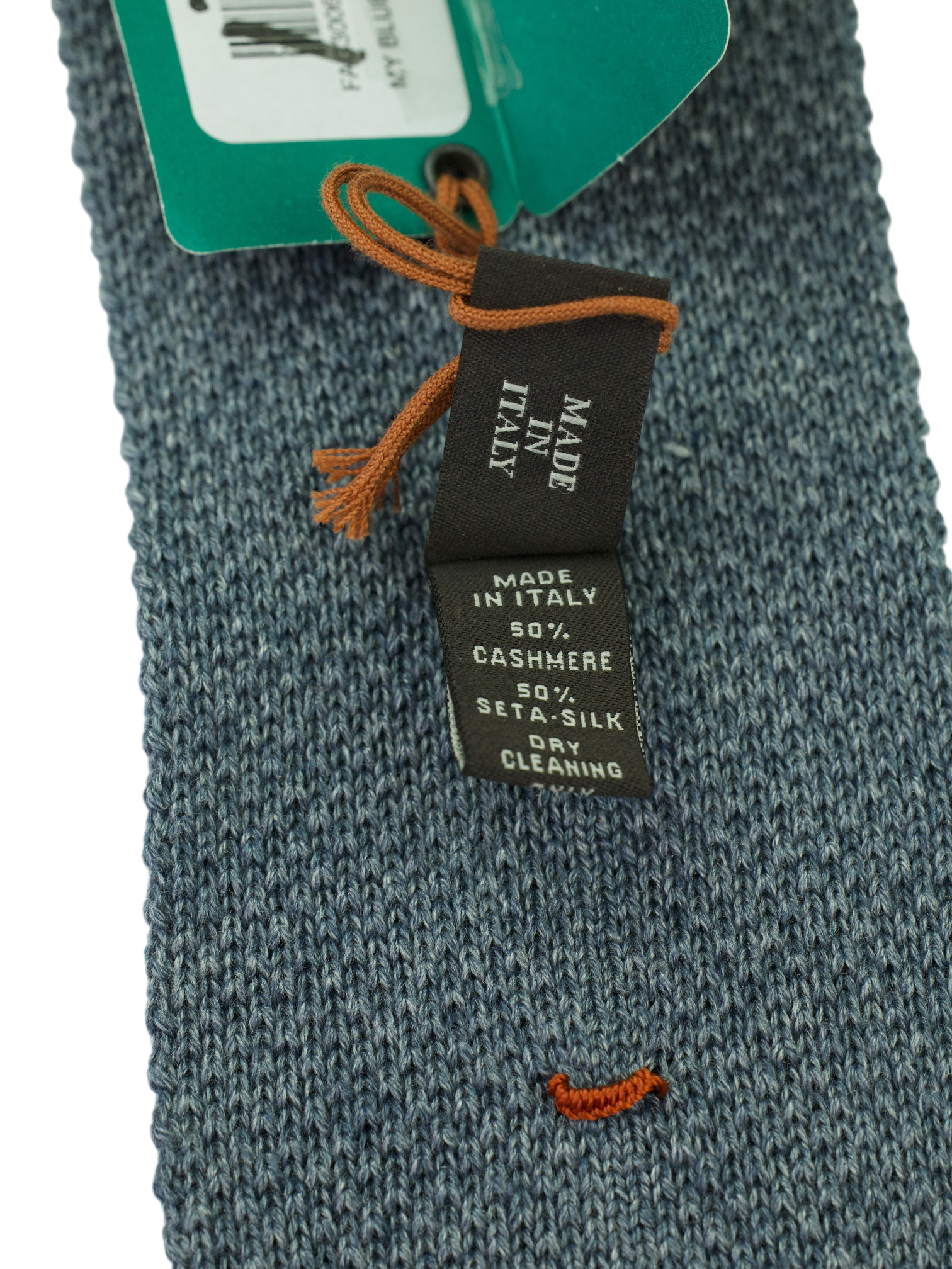 Loro Piana Steel Blue Cashmere & Silk Knitted Tie