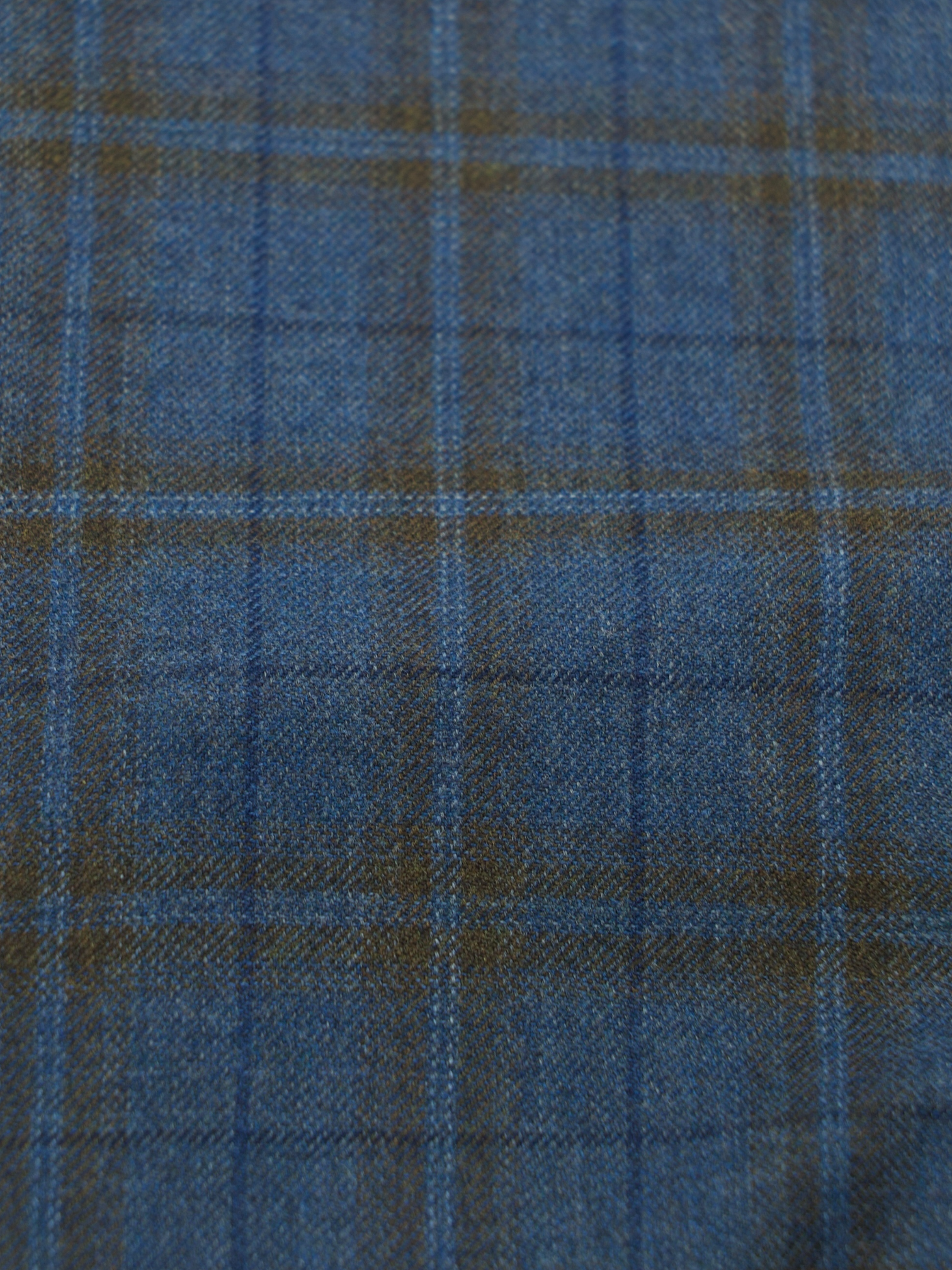 Cordone Steel Blue & Brown Pure-Wool Overcheck Jacket