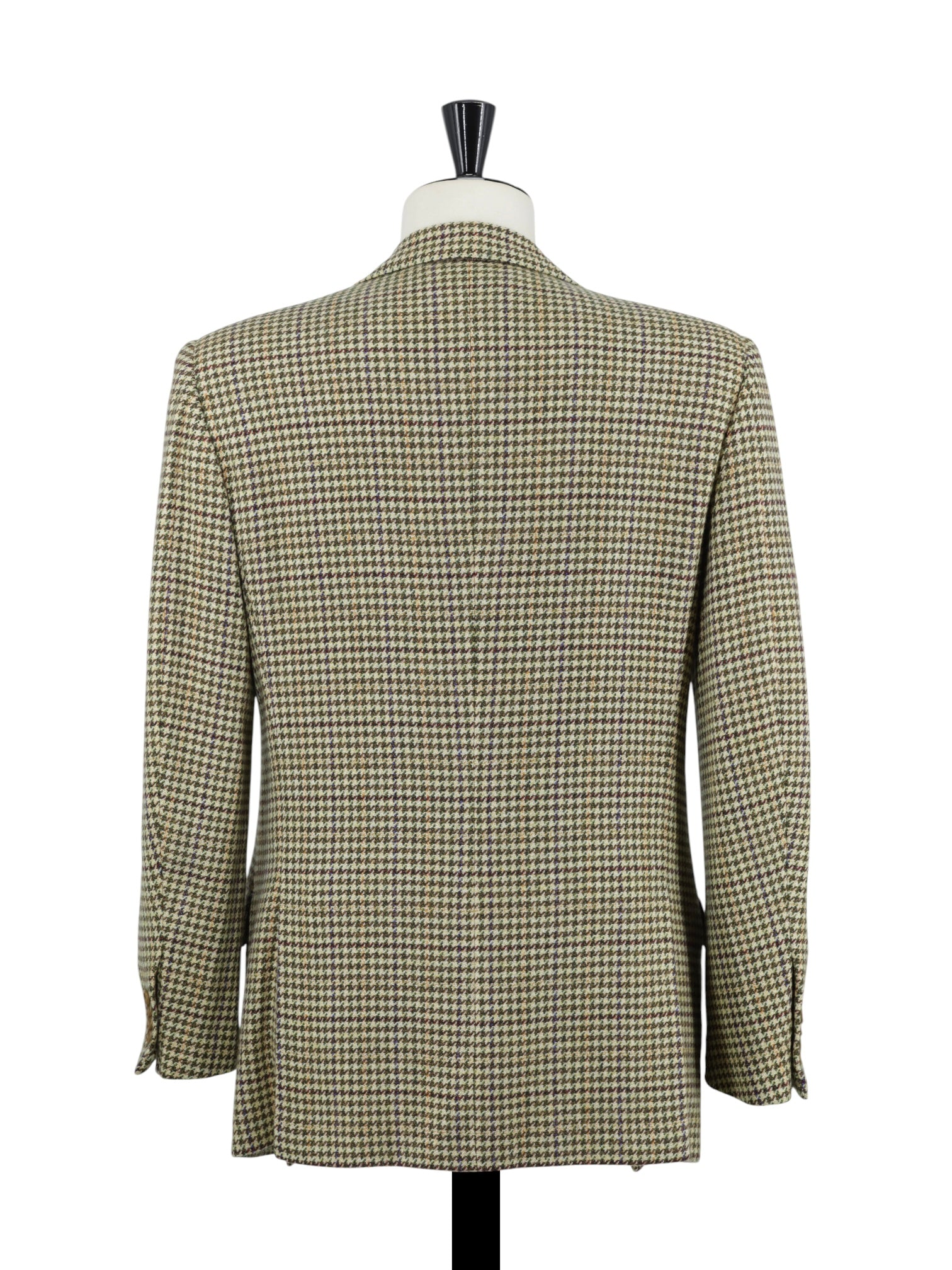 Kiton Light Brown & Green Vintage Pure-Cashmere Houndstooth Jacket
