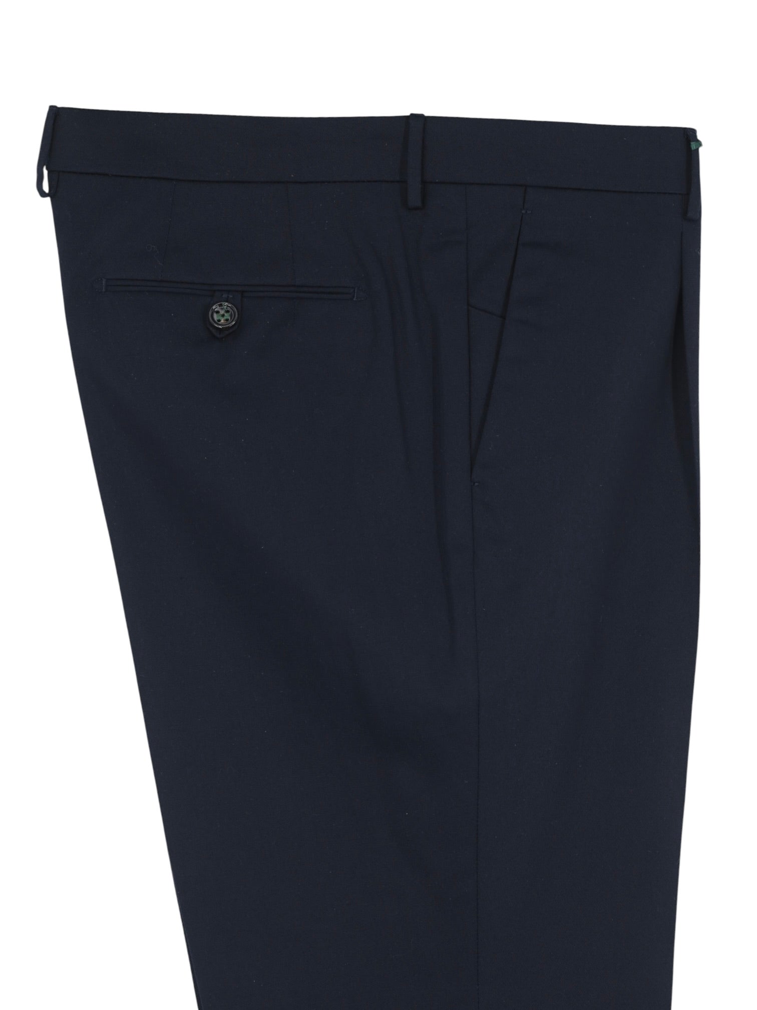 Berwich Navy Cotton-Stretch Single Pleated Trousers
