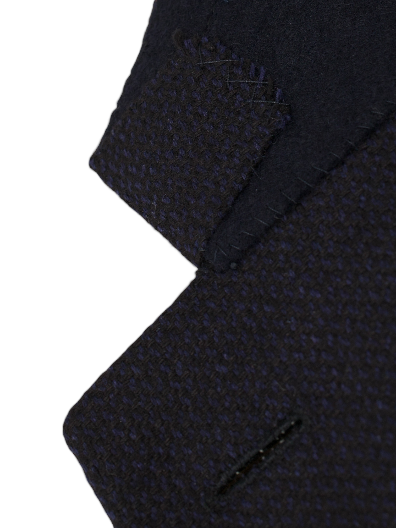 Brioni Navy Silk & Cashmere Micro-Pattern Palatino Jacket