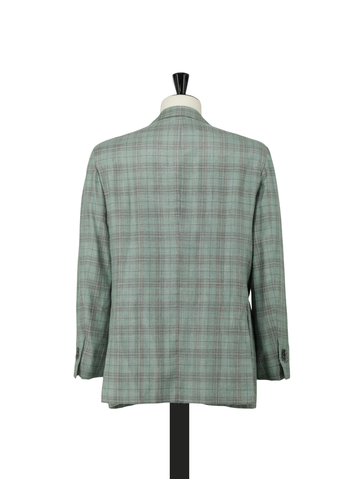 Kiton Mint Green Cashmere, Silk & Linen Tartan Jacket