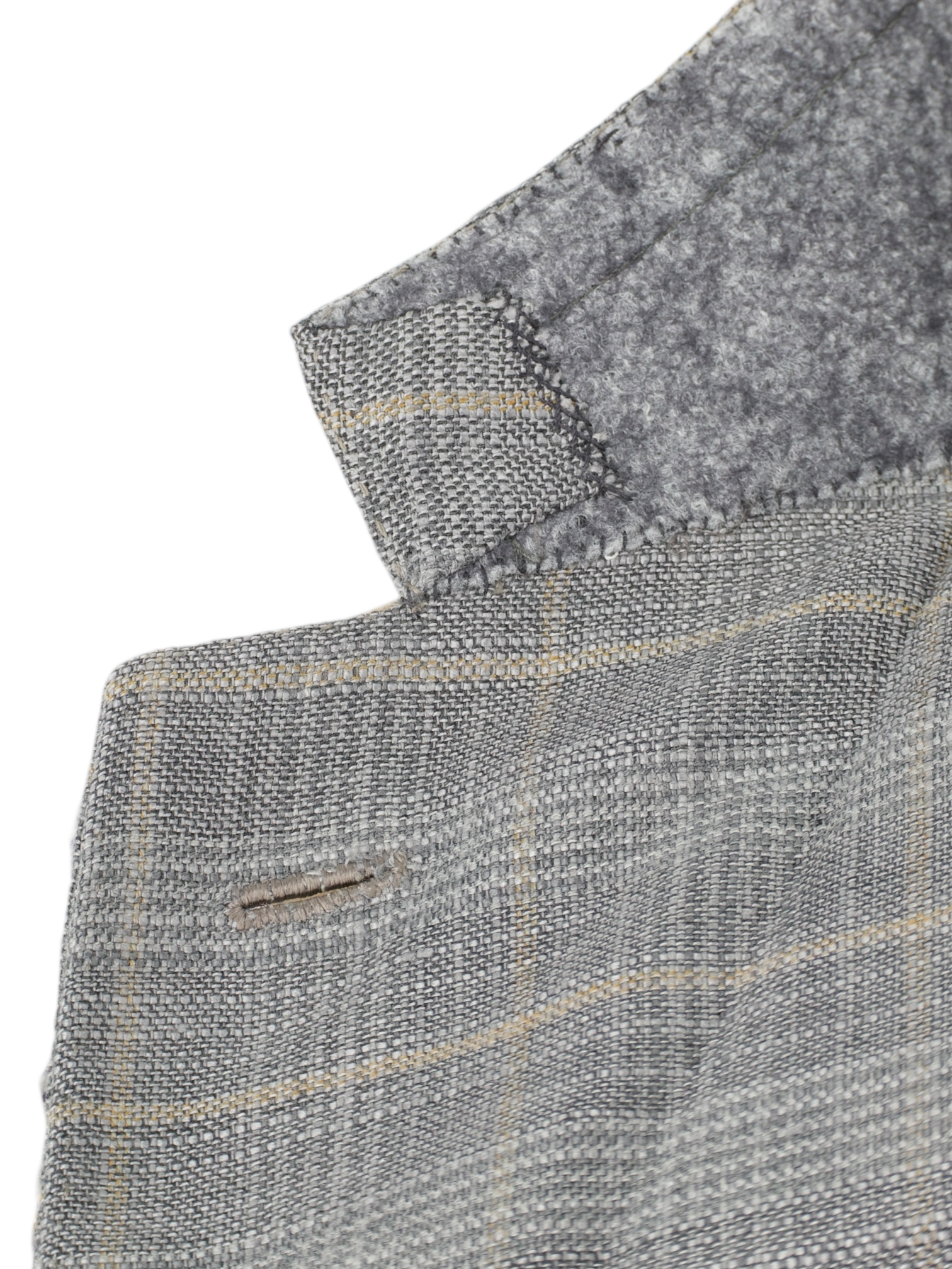 Brioni Light Grey & Taupe Cashmere & Silk Windowpane Palatino Jacket