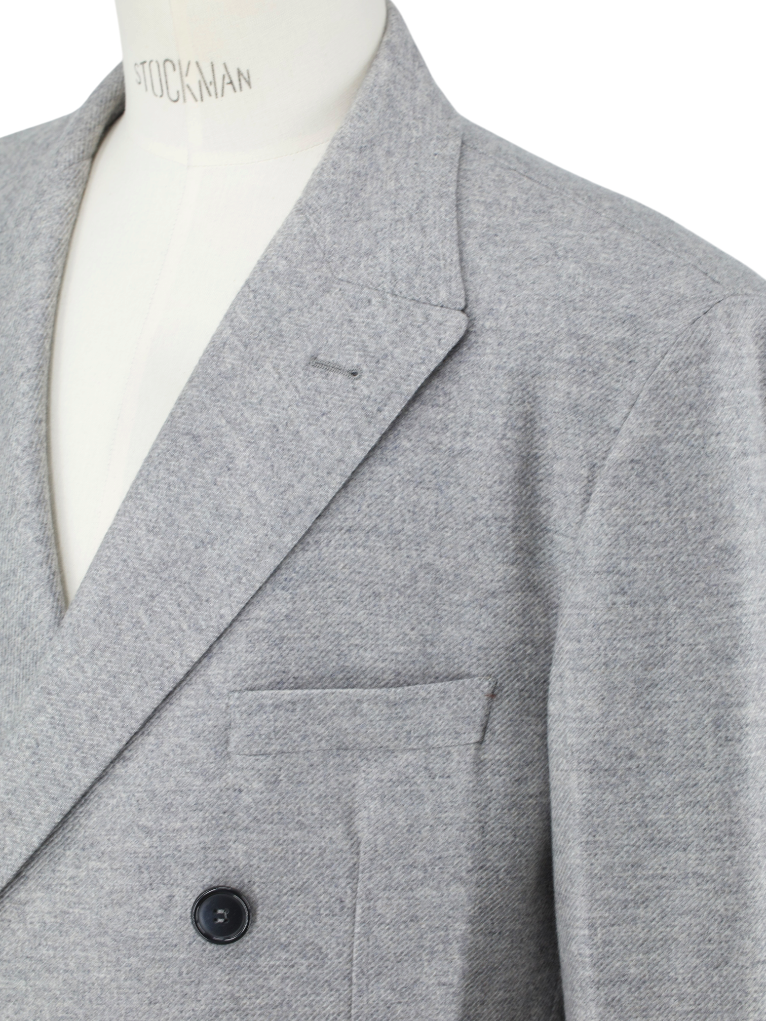 Doriani Light Grey Pure Cashmere Double-Breasted Twill Overcoat