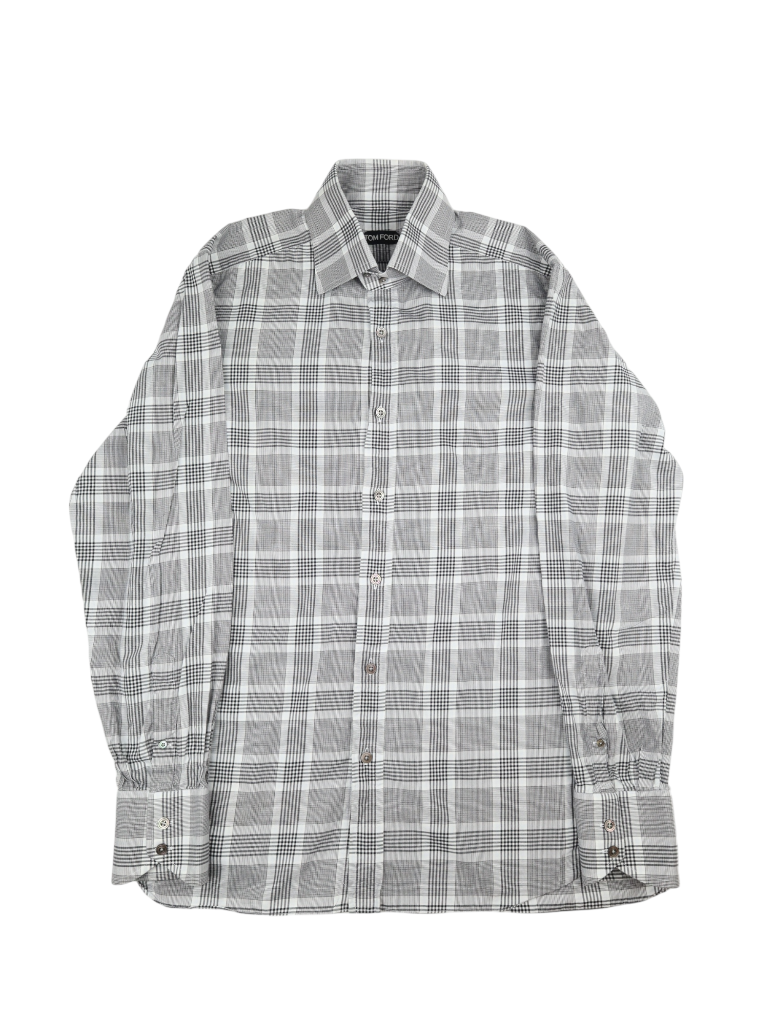 Tom Ford Grey Glenplaid Shirt