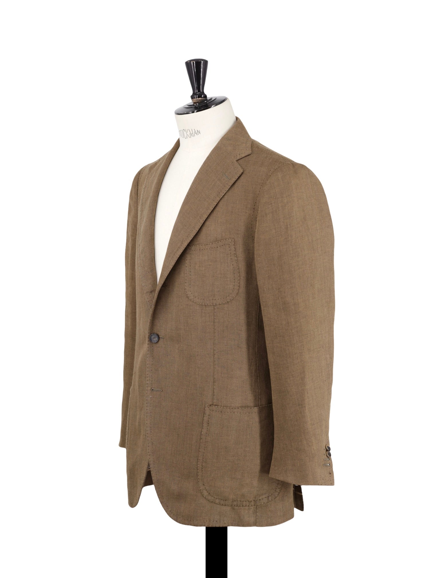 Cesare Attolini Tobacco Brown Pure-Linen Herringbone Summer Suit