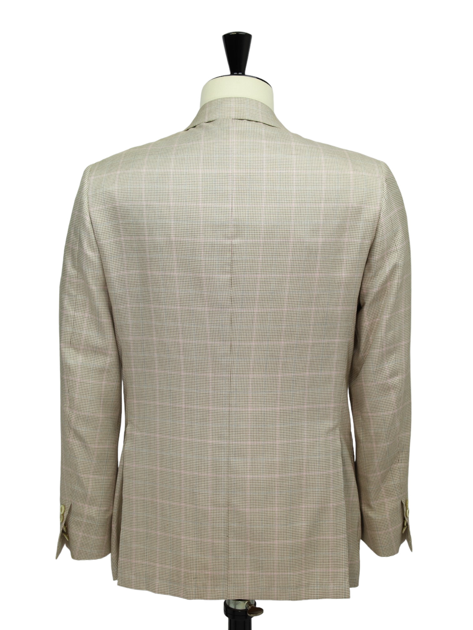 Brioni Taupe & Salmon Pink Fine-Wool Glenplaid Jacket