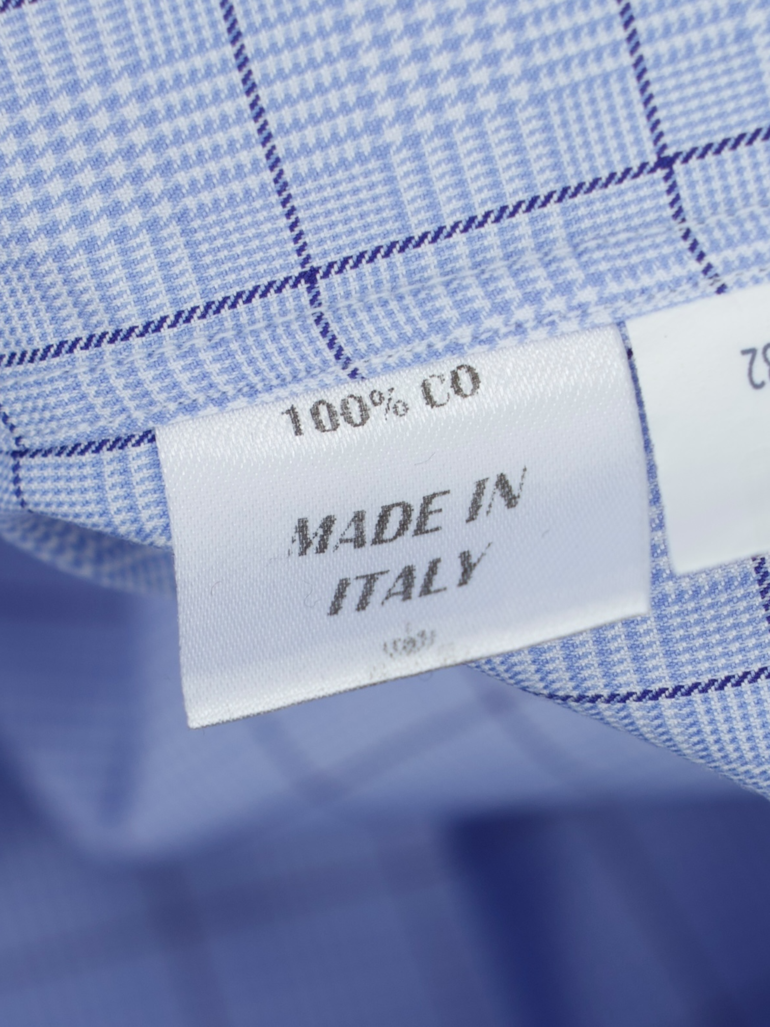 Luigi Borrelli Blue Heavyweight Cotton Prince of Wales Shirt
