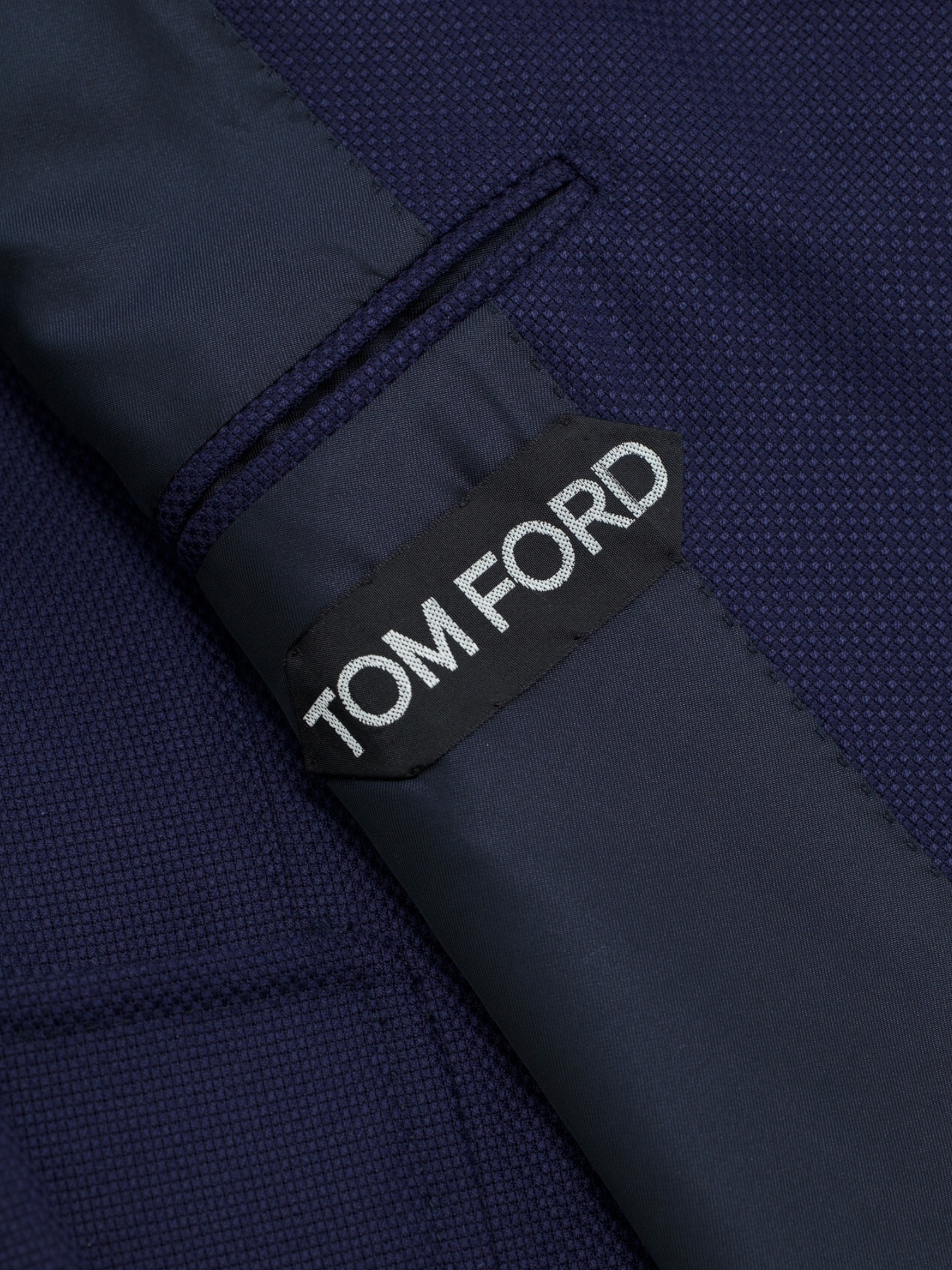 Tom Ford Marine Blue Wool & Mohair Micro-Pattern O'Connor Jacket