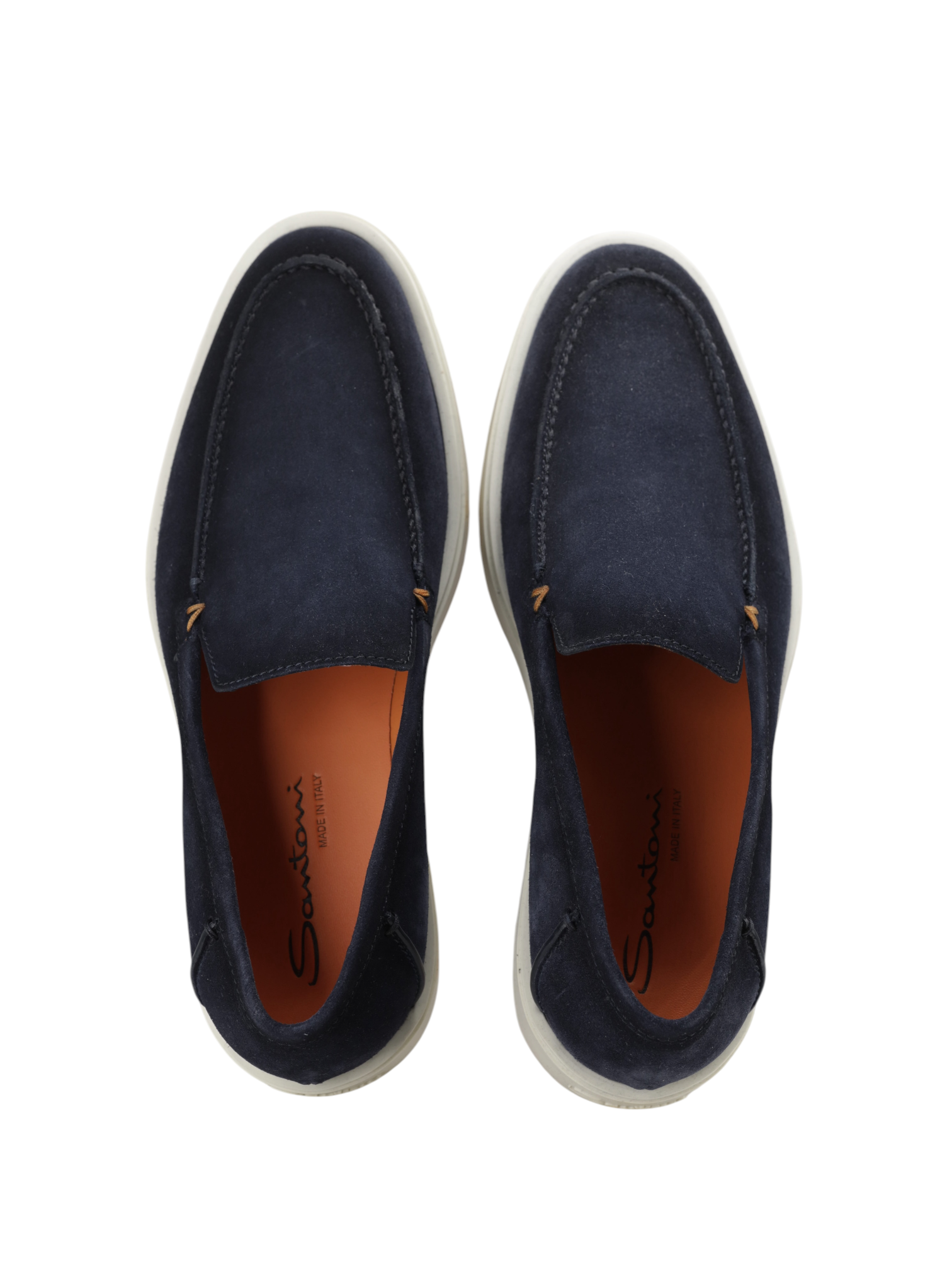 Santoni Navy Suede Botanist Summer Loafer