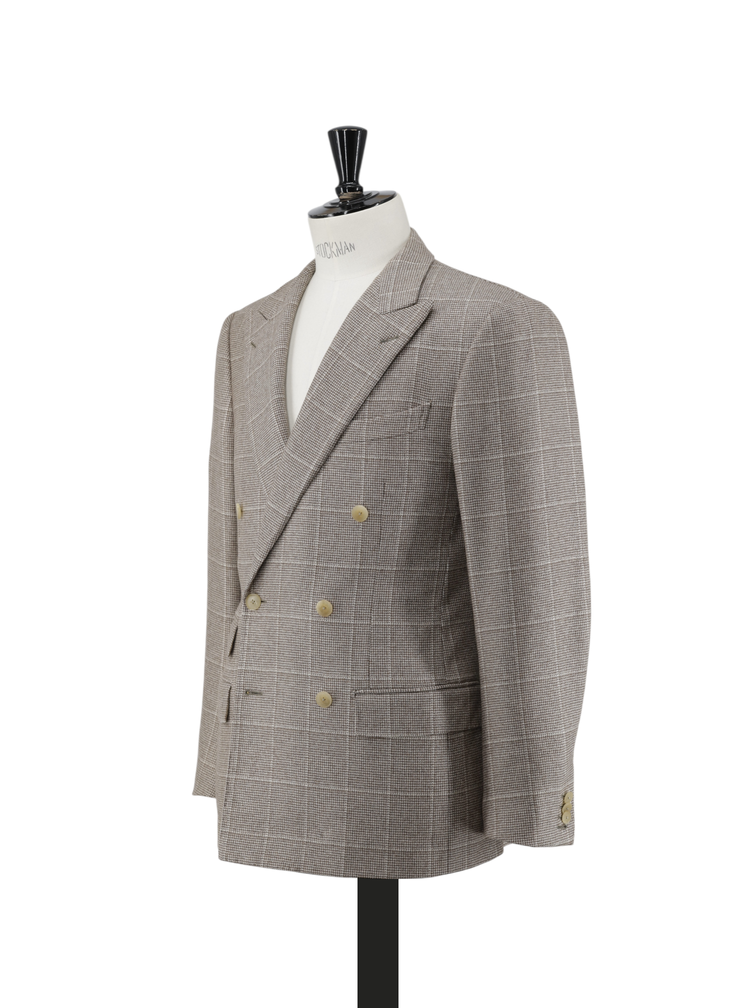 Ermenegildo Zegna Couture Light Brown Pure Cashmere Handmade Windowpane Jacket