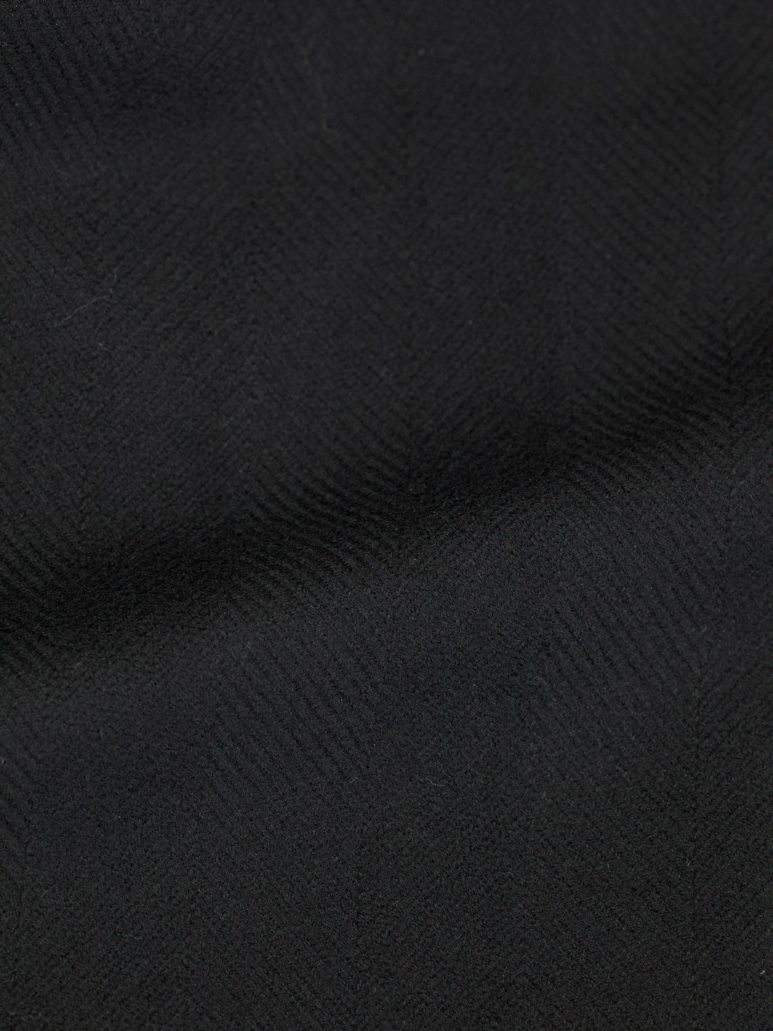 Orazio Luciano Black Virgin-Wool Herringbone Polocoat