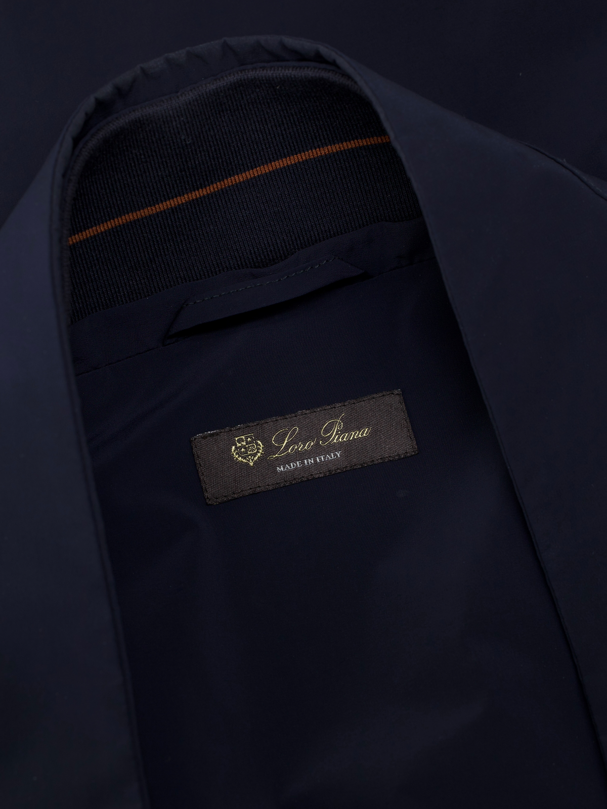 Loro Piana Navy Rain System Zip-Up Jacket