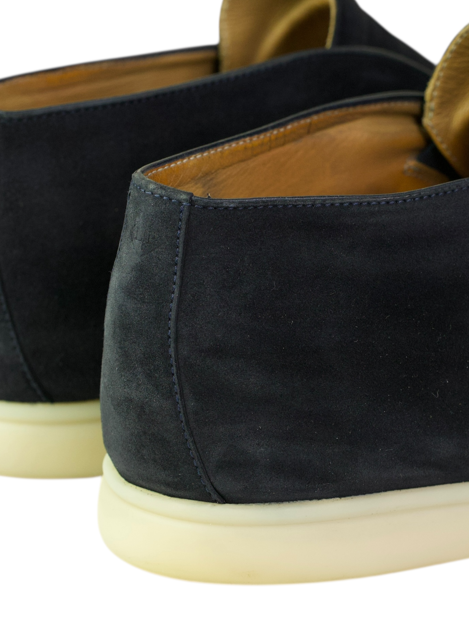 Loro Piana Navy Suede Open Walk Ankle Boots