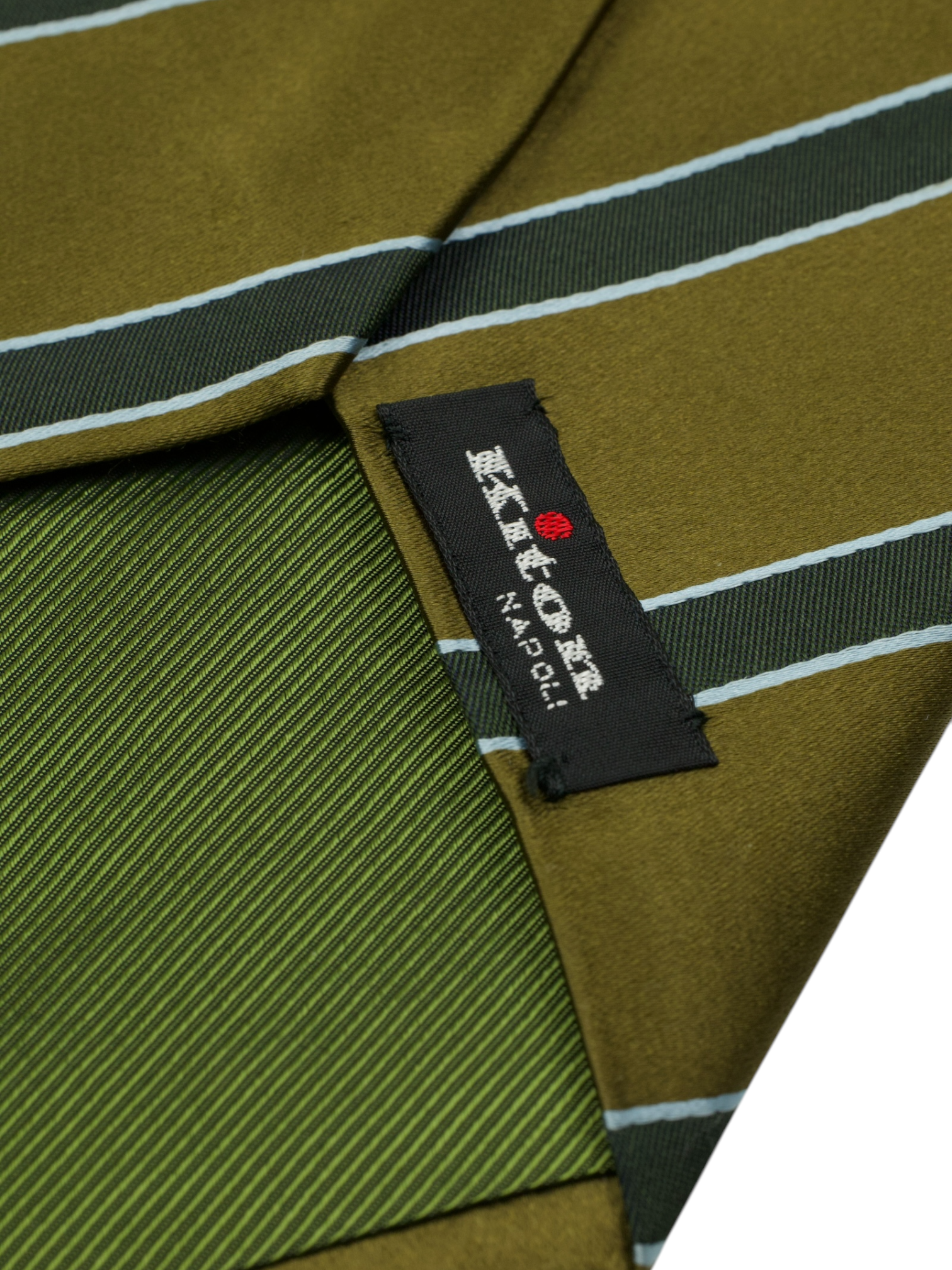 Kiton 5-Fold Bronze & Dark Brown Silk Striped Tie