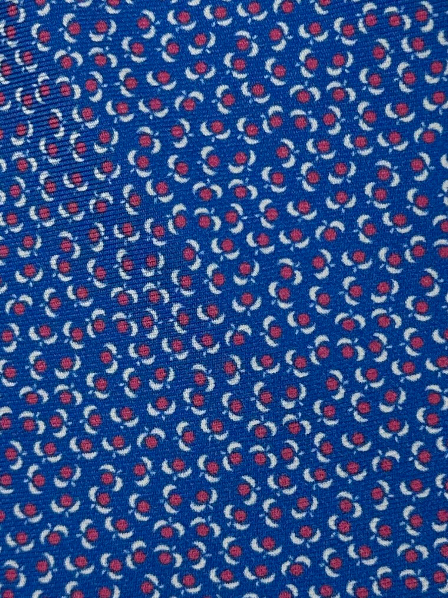 Kiton 5-Fold Azure Blue Floral Silk Tie