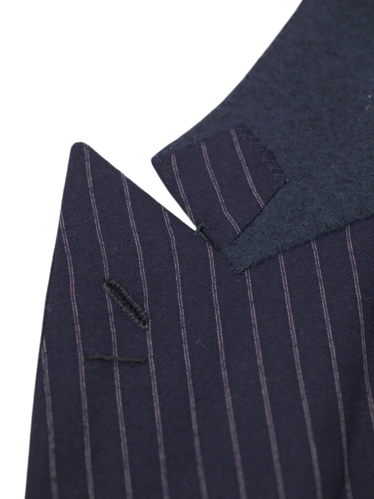 Cesare Attolini Dark Blue Super 120's & Cashmere Double-Breasted Pinstripe Suit
