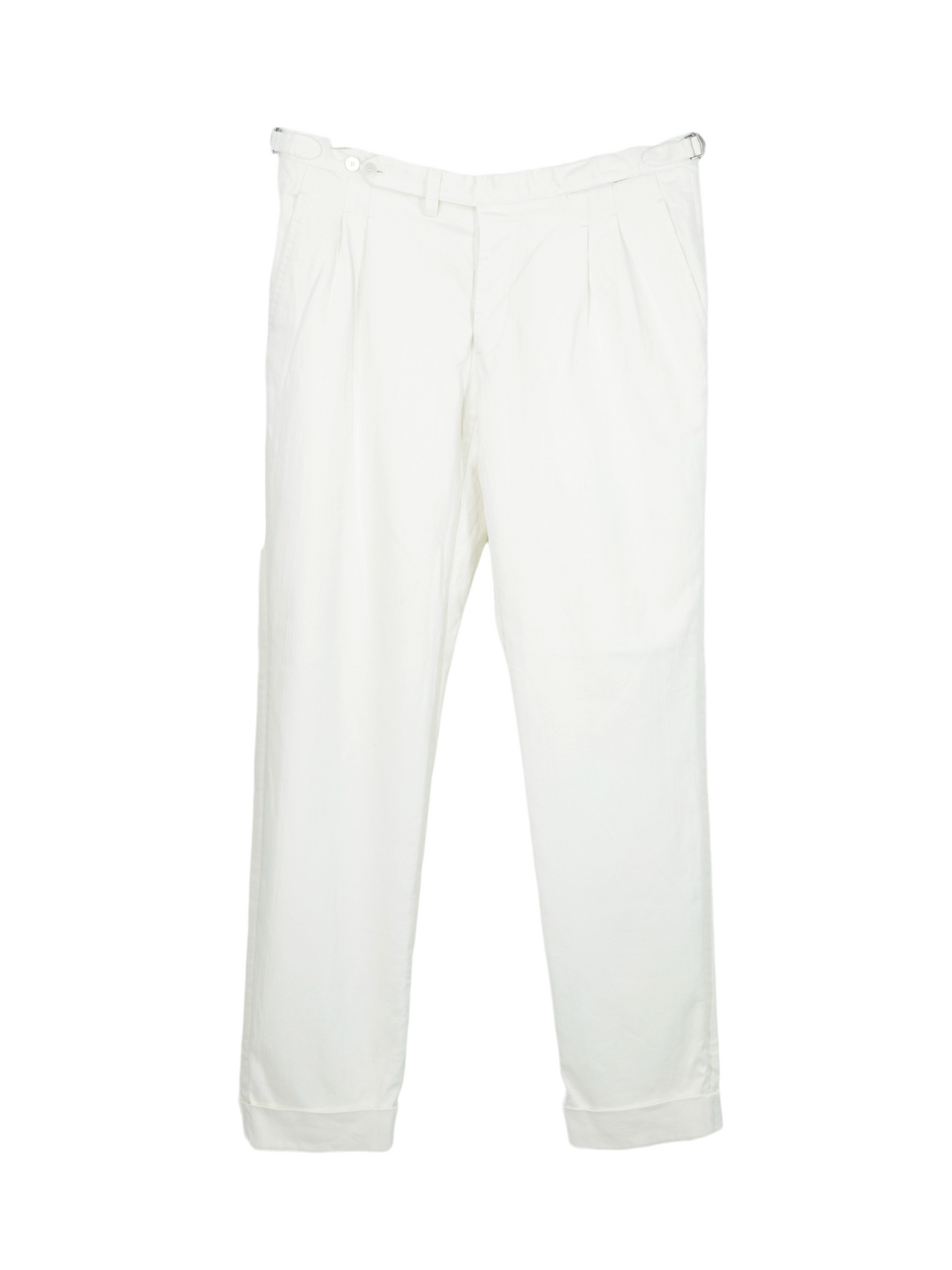 Cesare Attolini White Heavyweight Cotton-Stretch Twill Sartorial Trousers