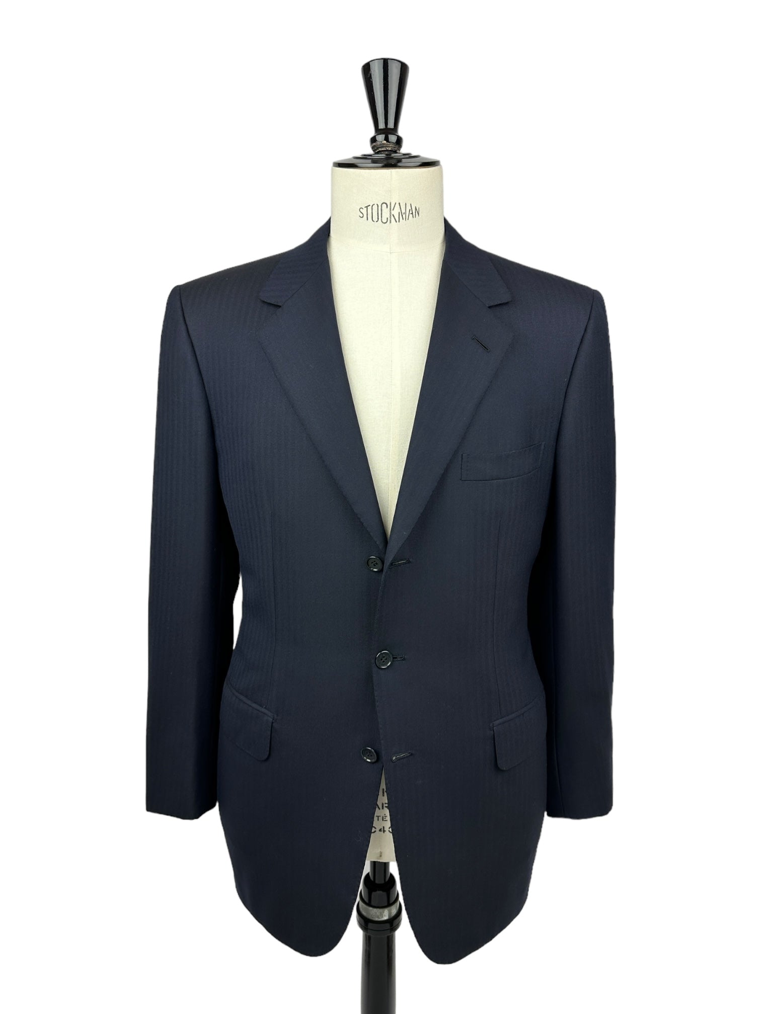 Brioni Navy Super 140's Herringbone Blazer