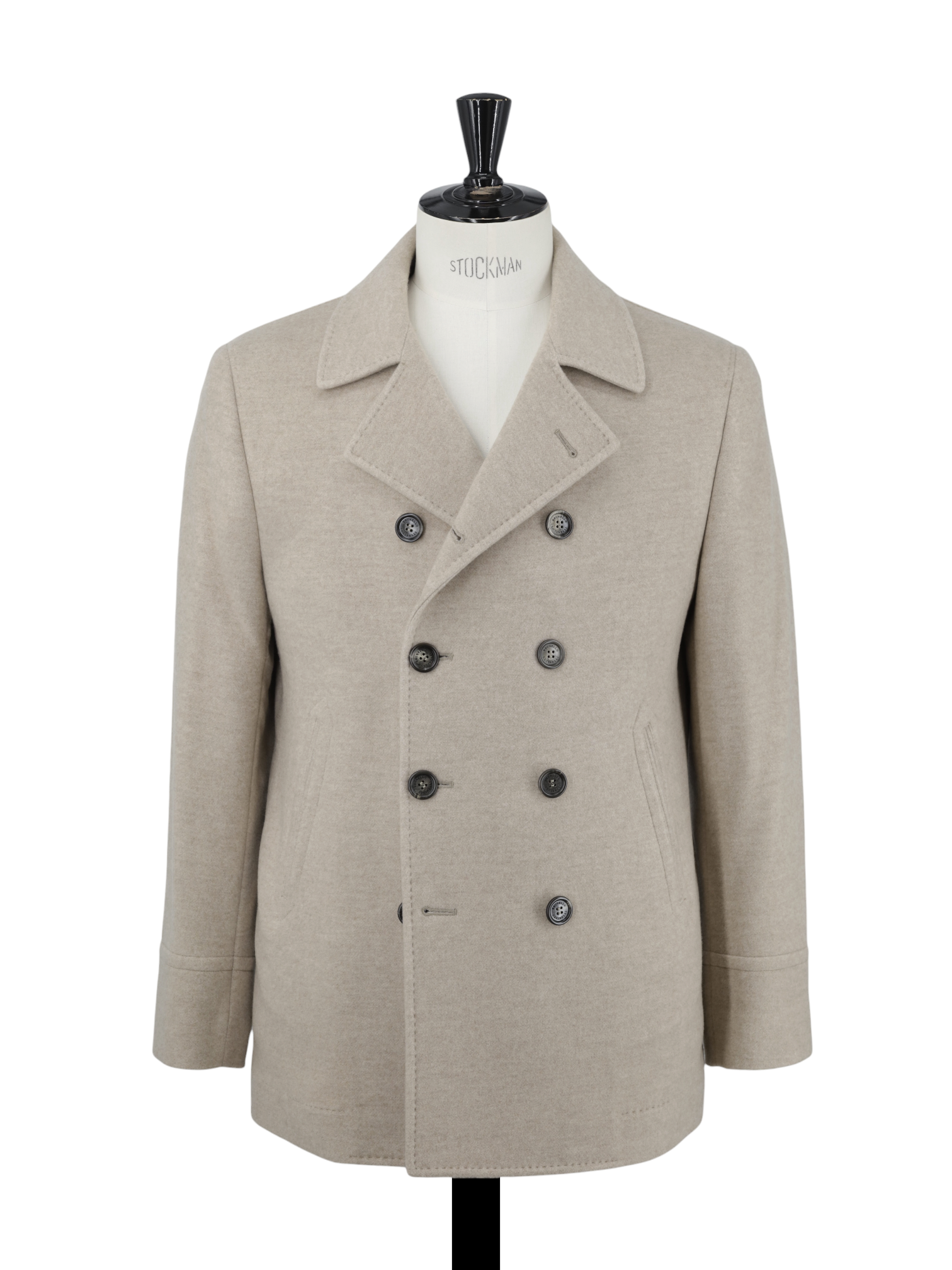 Brunello Cucinelli Beige Pure Cashmere Double-Breasted Overcoat