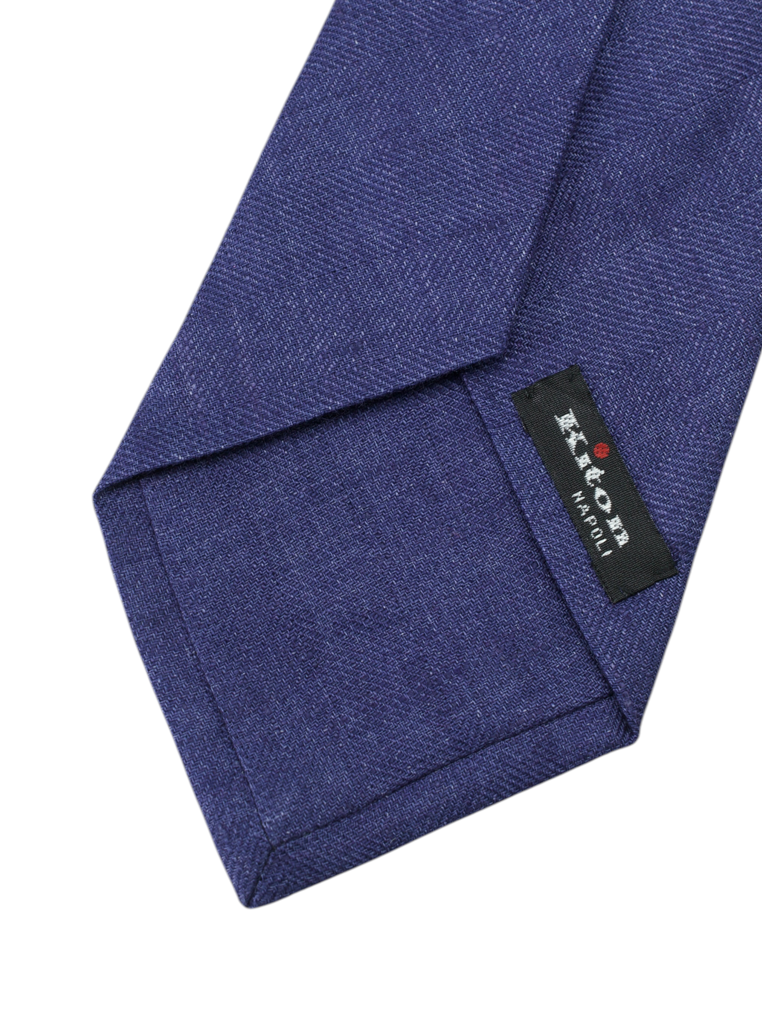 Kiton 5-Fold Dark Purple Pure Linen Tie