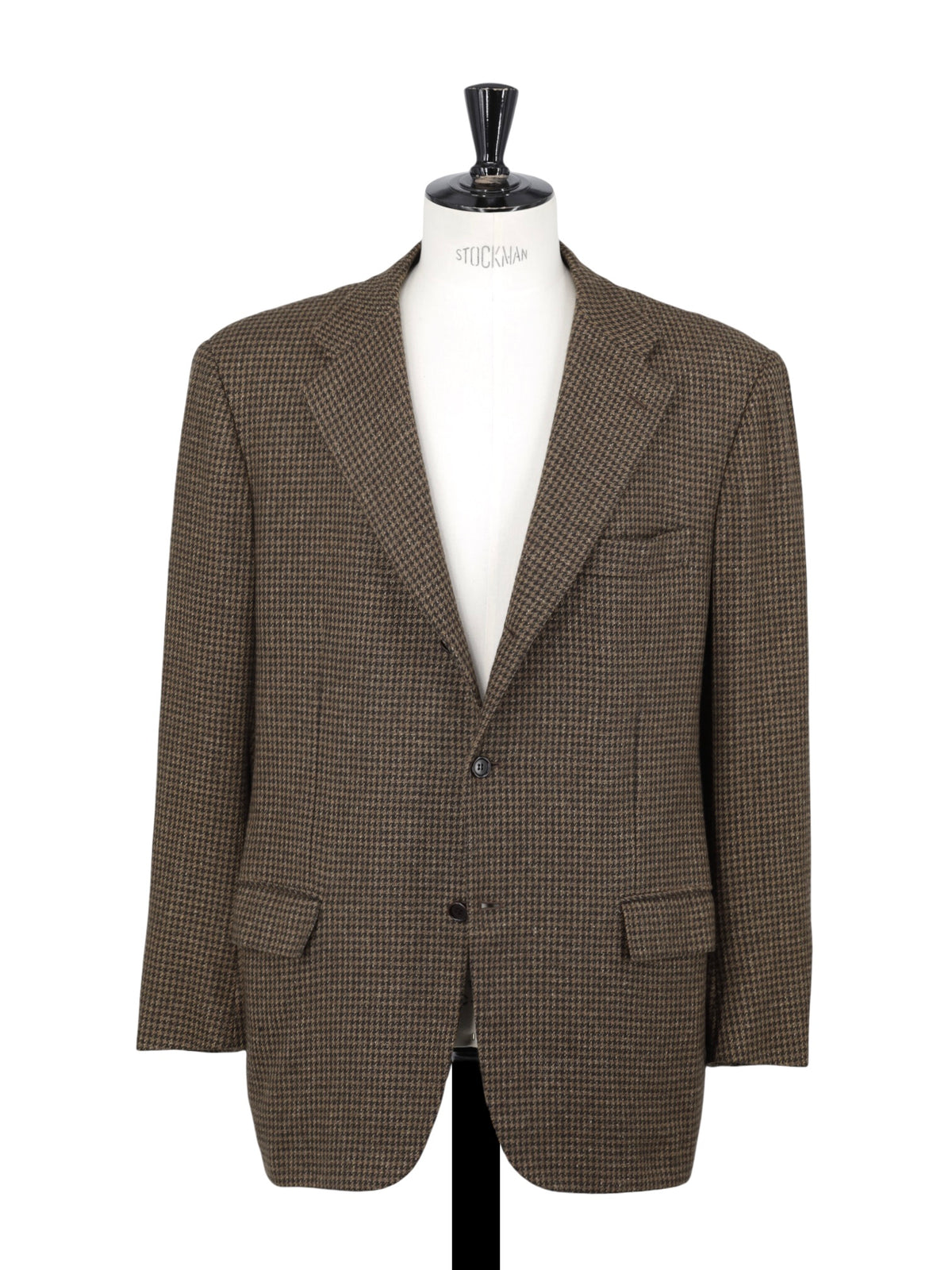 Kiton Brown Vintage Cashmere & Silk Pied de Poule Jacket