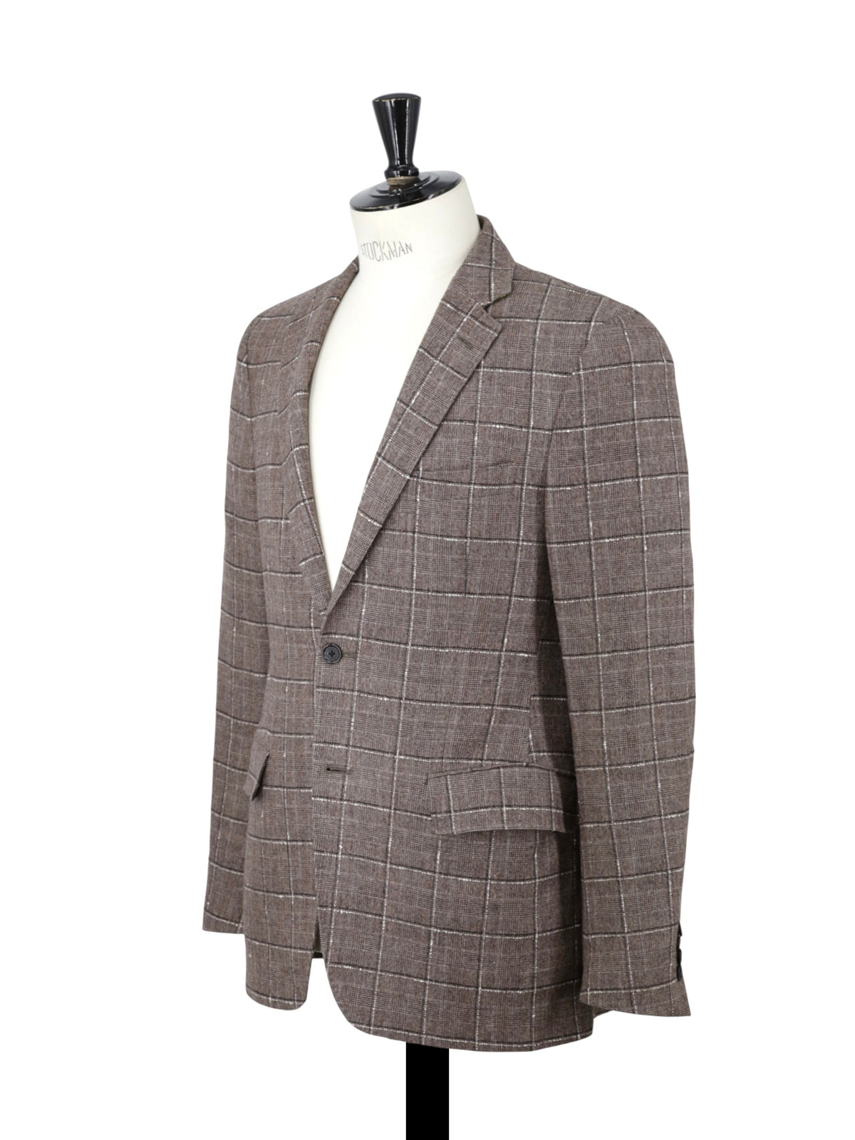 Etro Milano Brown & White Checkered Bouclé Suit