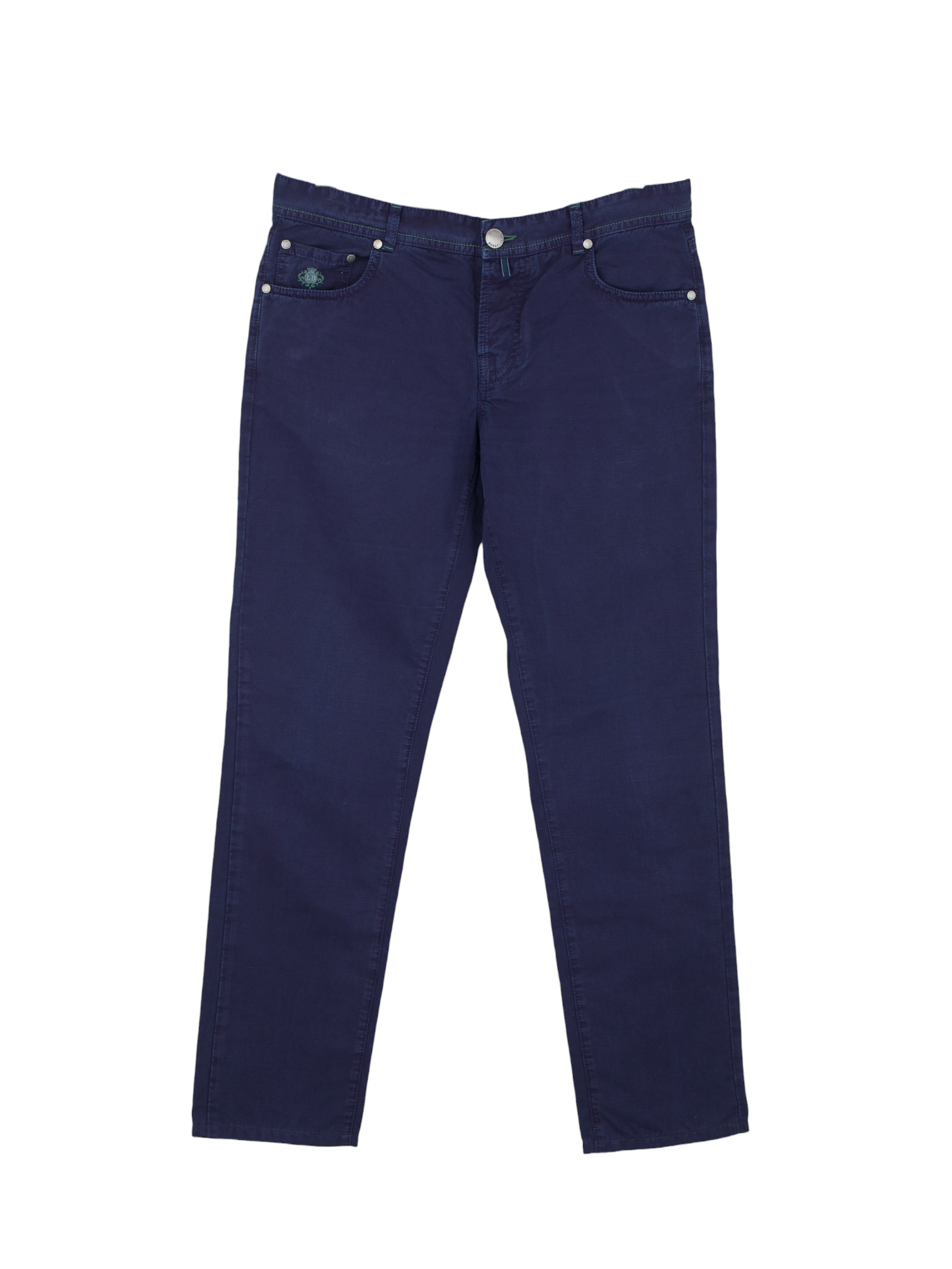 Luigi Borrelli Dark Blue 5-Pocket Cotton & Elastane Chino