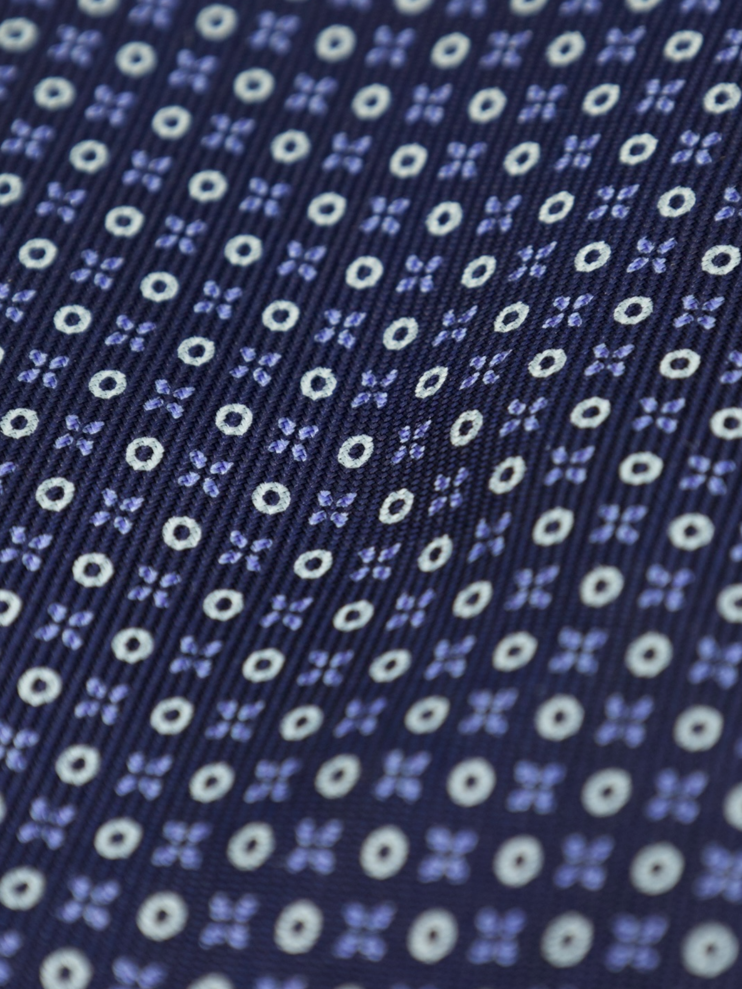 E. Marinella Navy Geometric Silk Tie