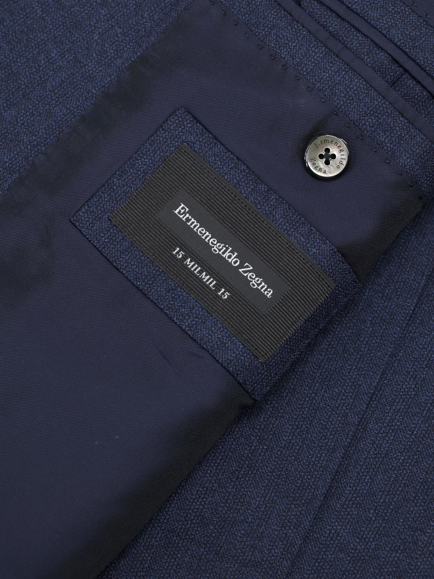 Ermenegildo Zegna Dark Blue 15-milmil-15 Wool Shadow-Stripe Milano Easy Suit