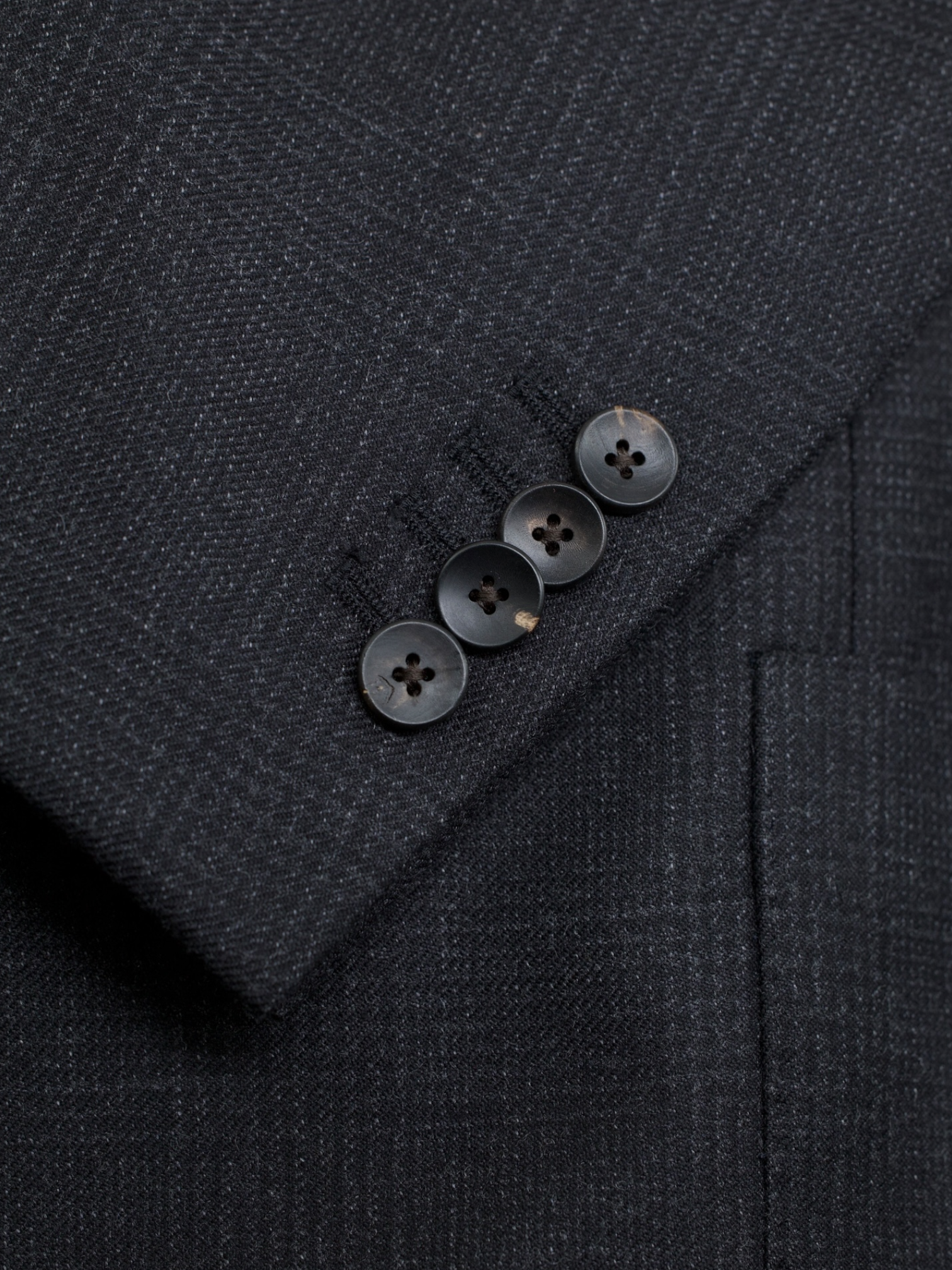 Lardini Dark Grey Pure-Wool Shadow-Check Jacket