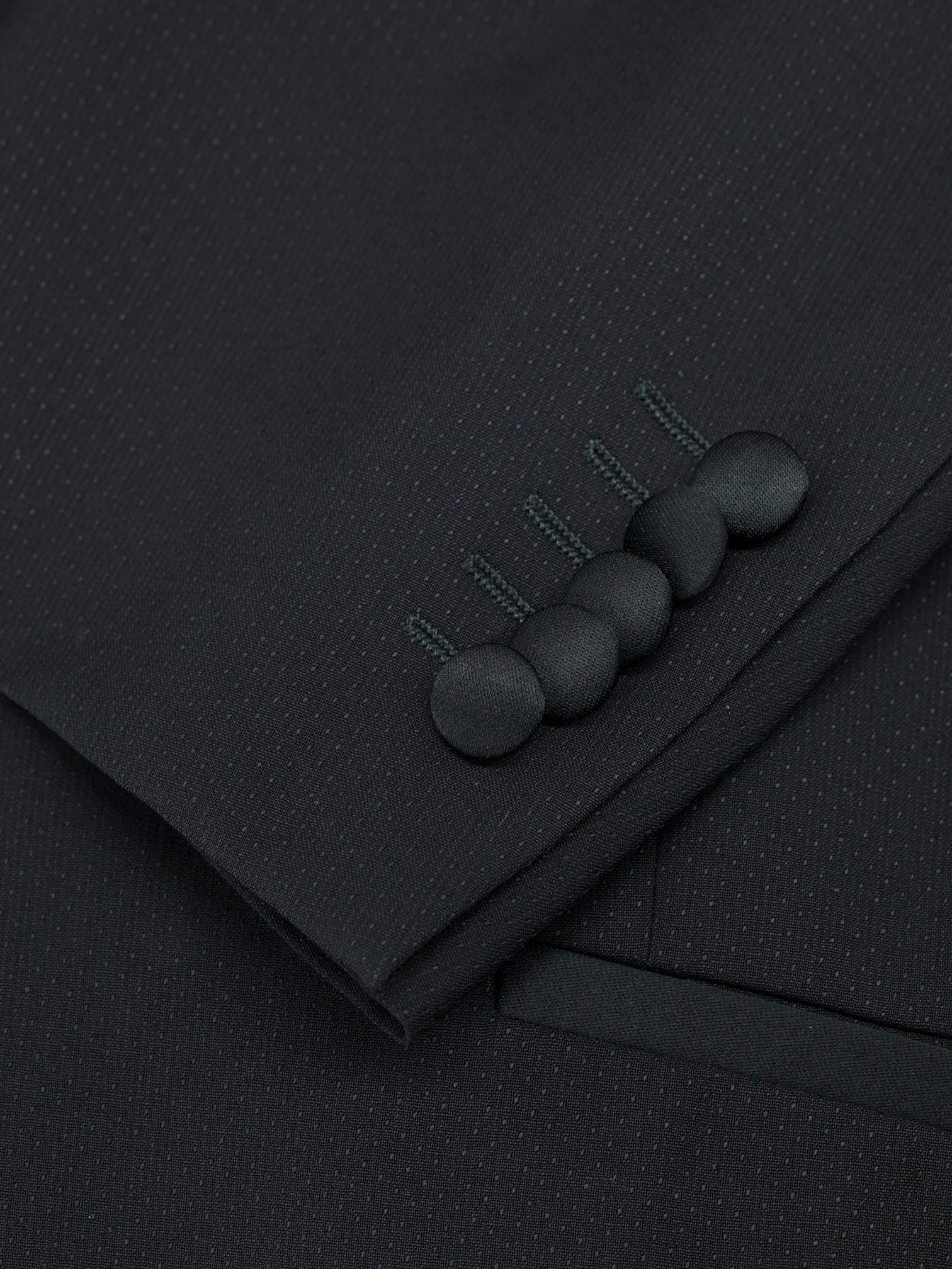 Corneliani Black Fine-Wool Micro-Dot Tuxedo Dinner Jacket