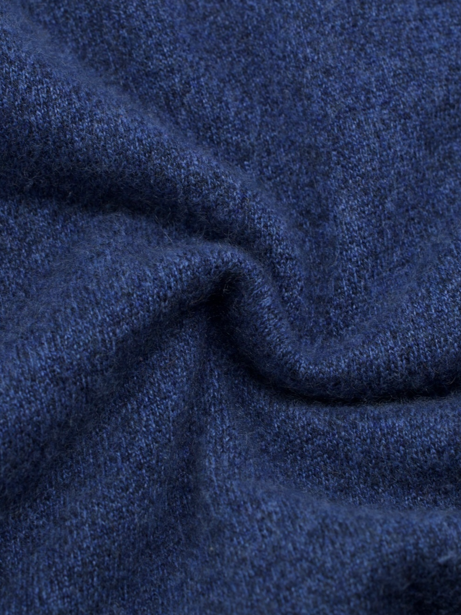 Cesare Attolini Blue Duvet-Cashmere Micro-Pattern Half-Zip Sweater