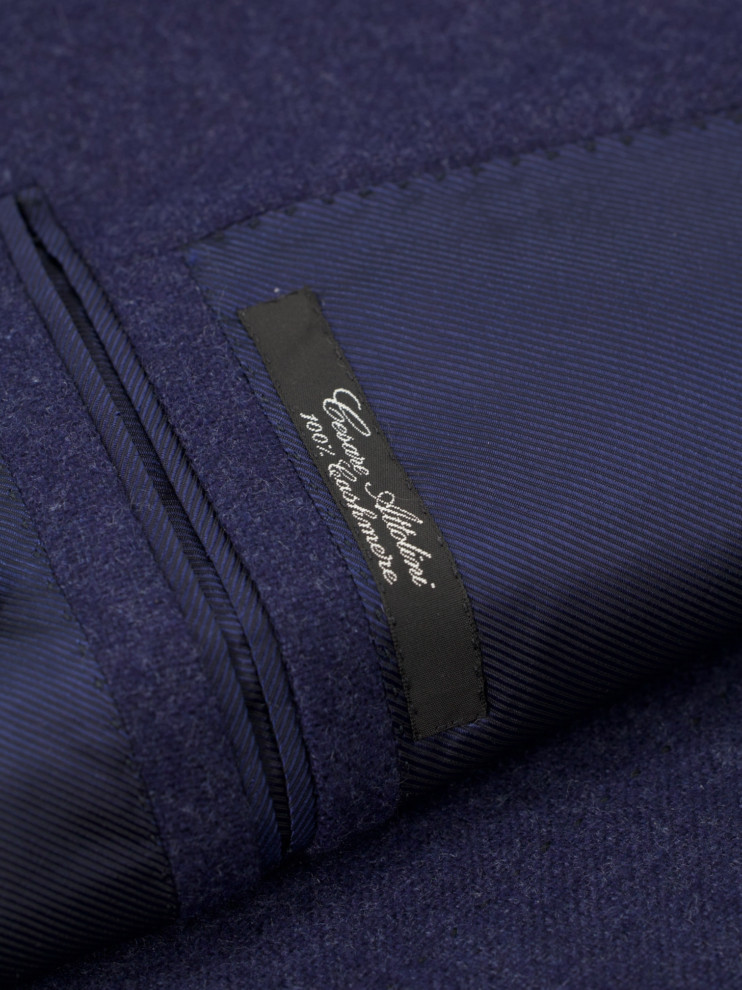 Cesare Attolini Dark Blue Pure Cashmere Pinpoint Jacket