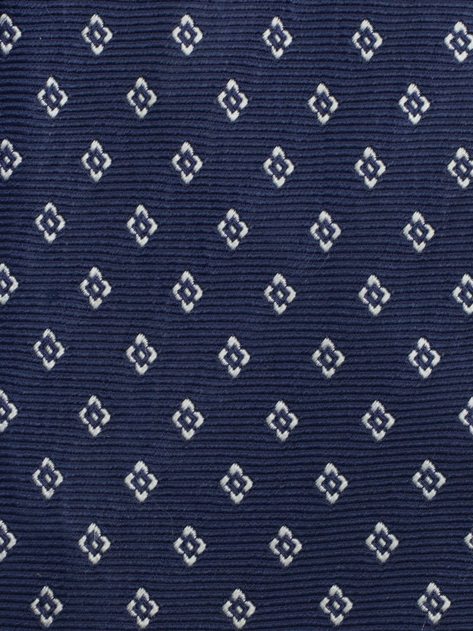 Luigi Borrelli 5-Fold Navy Silk Geometric Pattern Tie