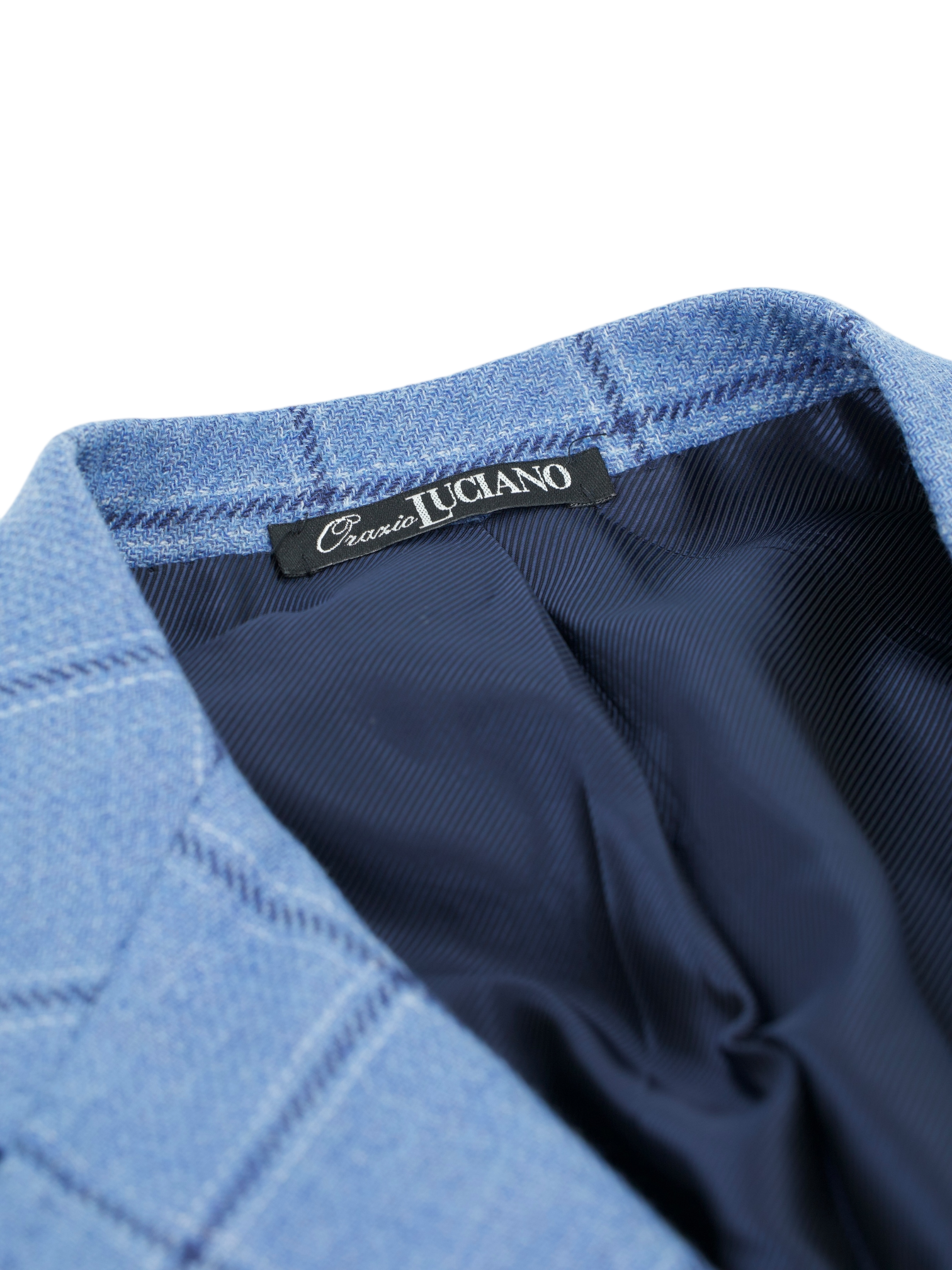 Orazio Luciano Light Blue Cashmere & Silk Windowpane Jacket