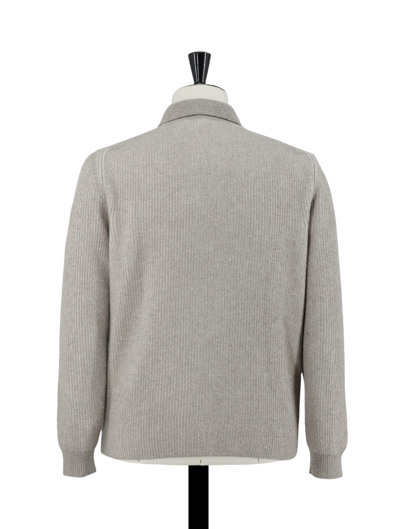 Luciano Barbera Taupe Wool & Cashmere Rib-Knitted Straight-Fit Sweater