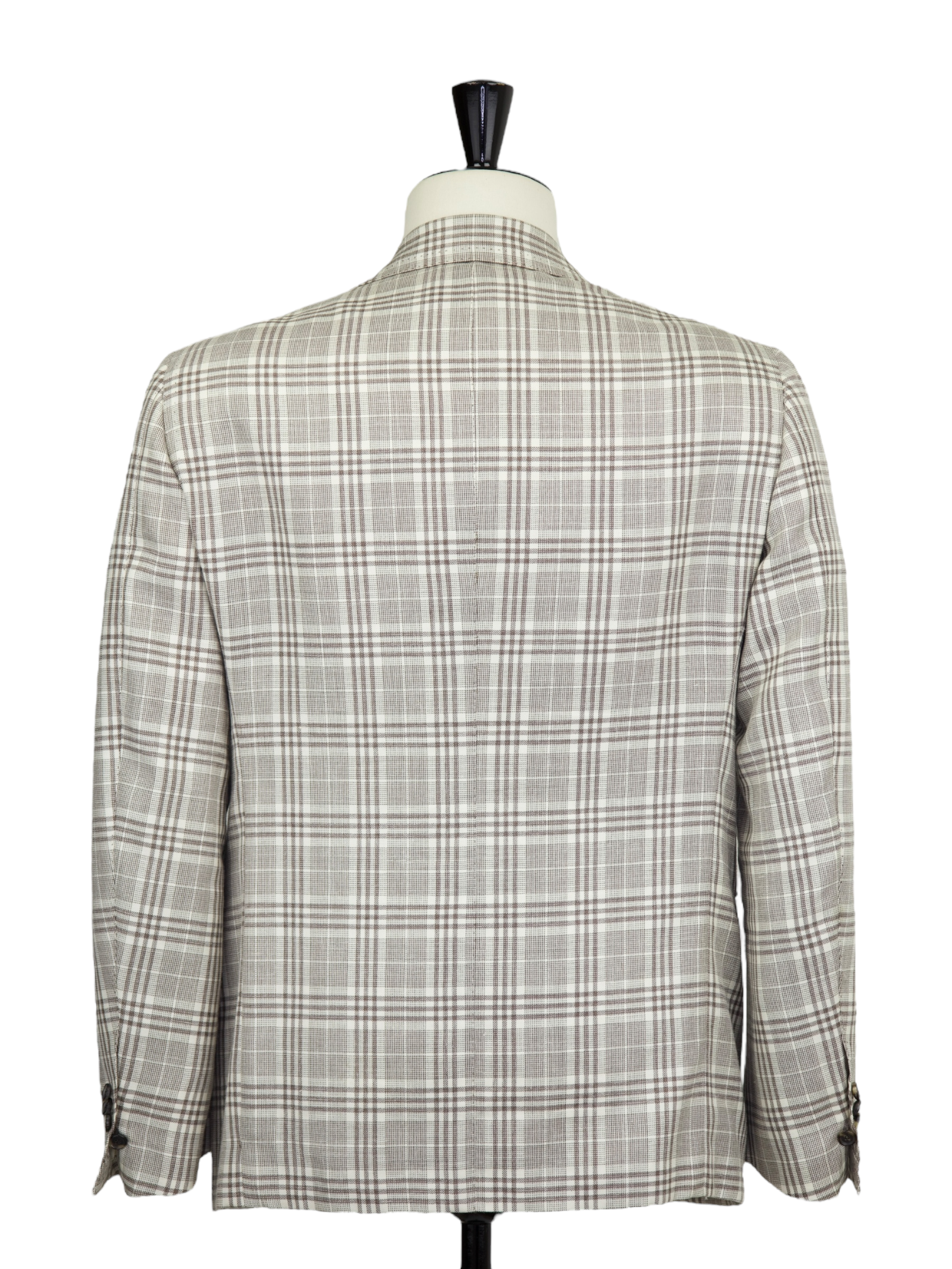 Cesare Attolini Taupe Lightweight-Wool Glenplaid Jacket